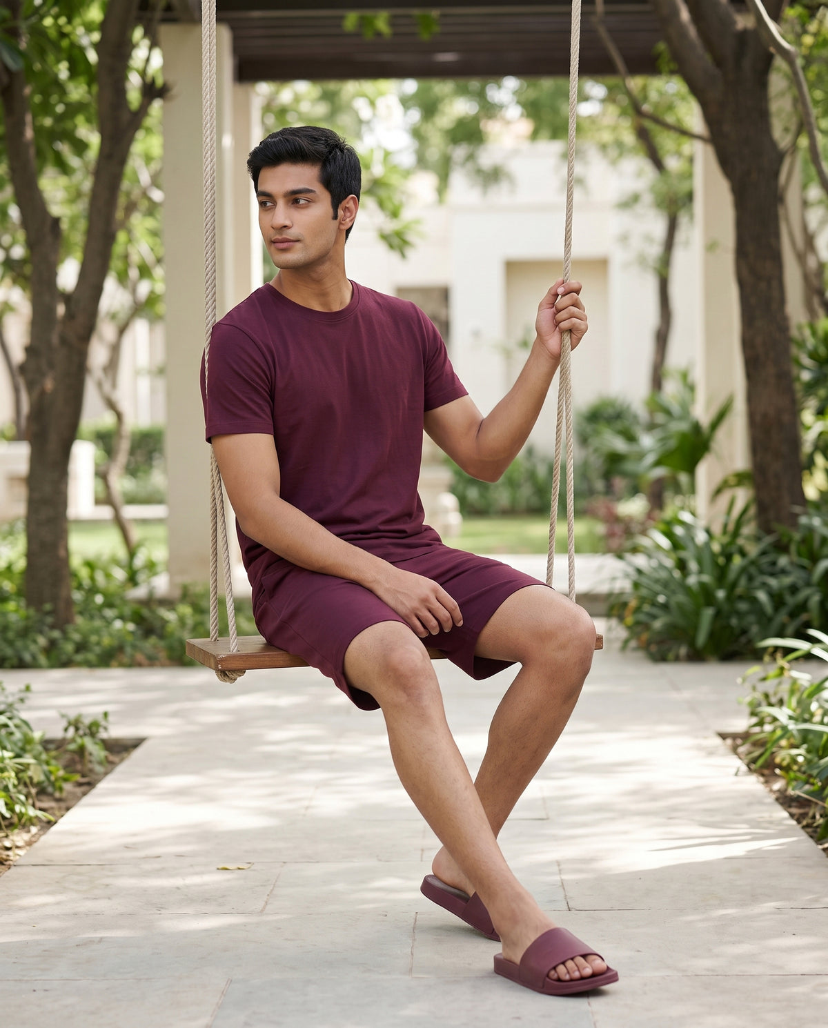 Cosmo T-Shirt + Shorts  (Burgundy)