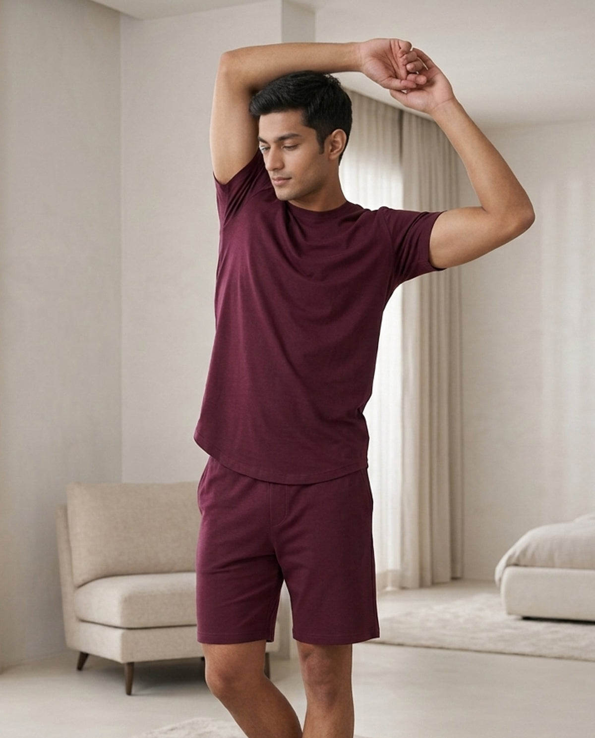 Cosmo T-Shirt + Shorts  (Burgundy)