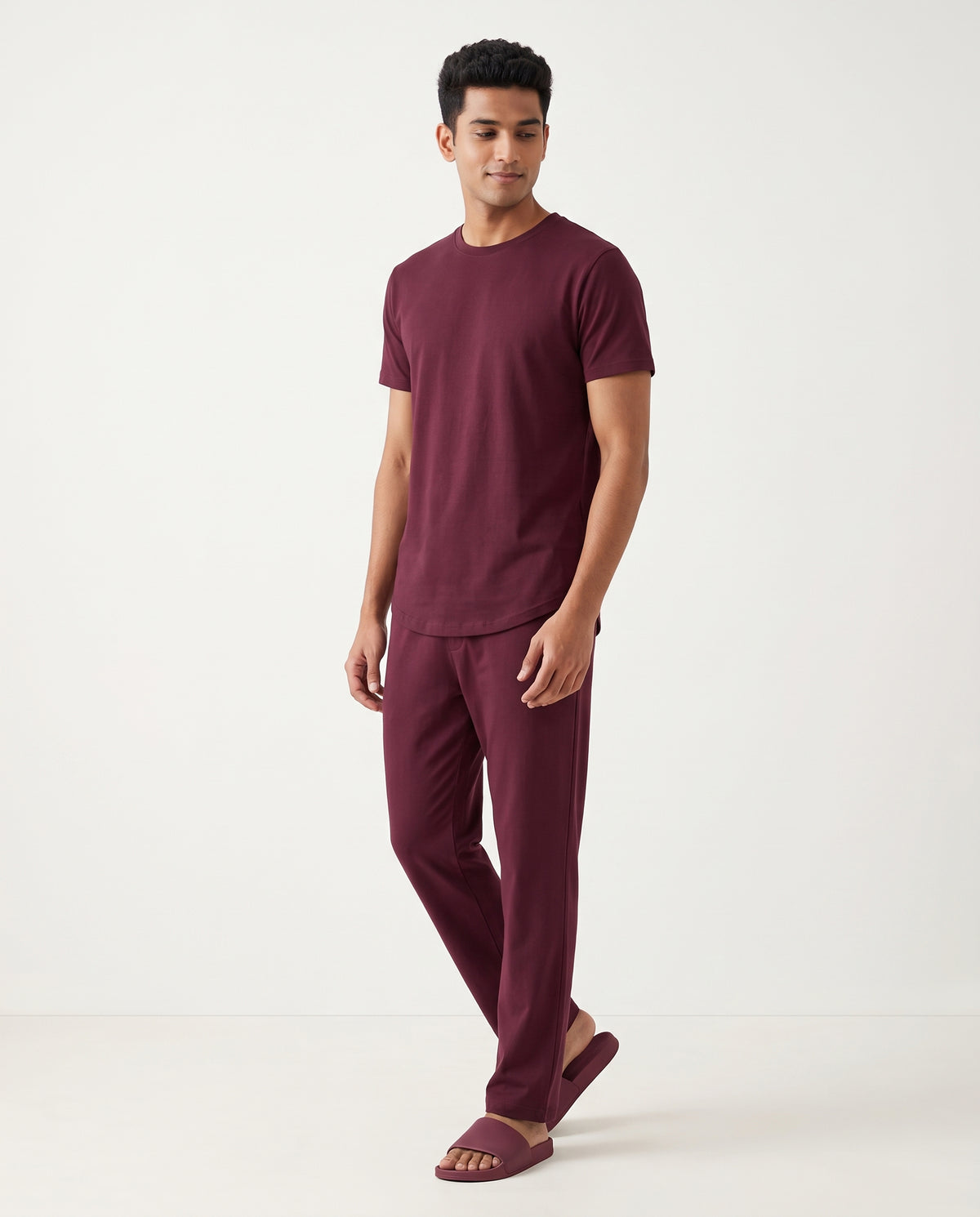 Cosmo T-Shirt + Pant  (Burgundy)