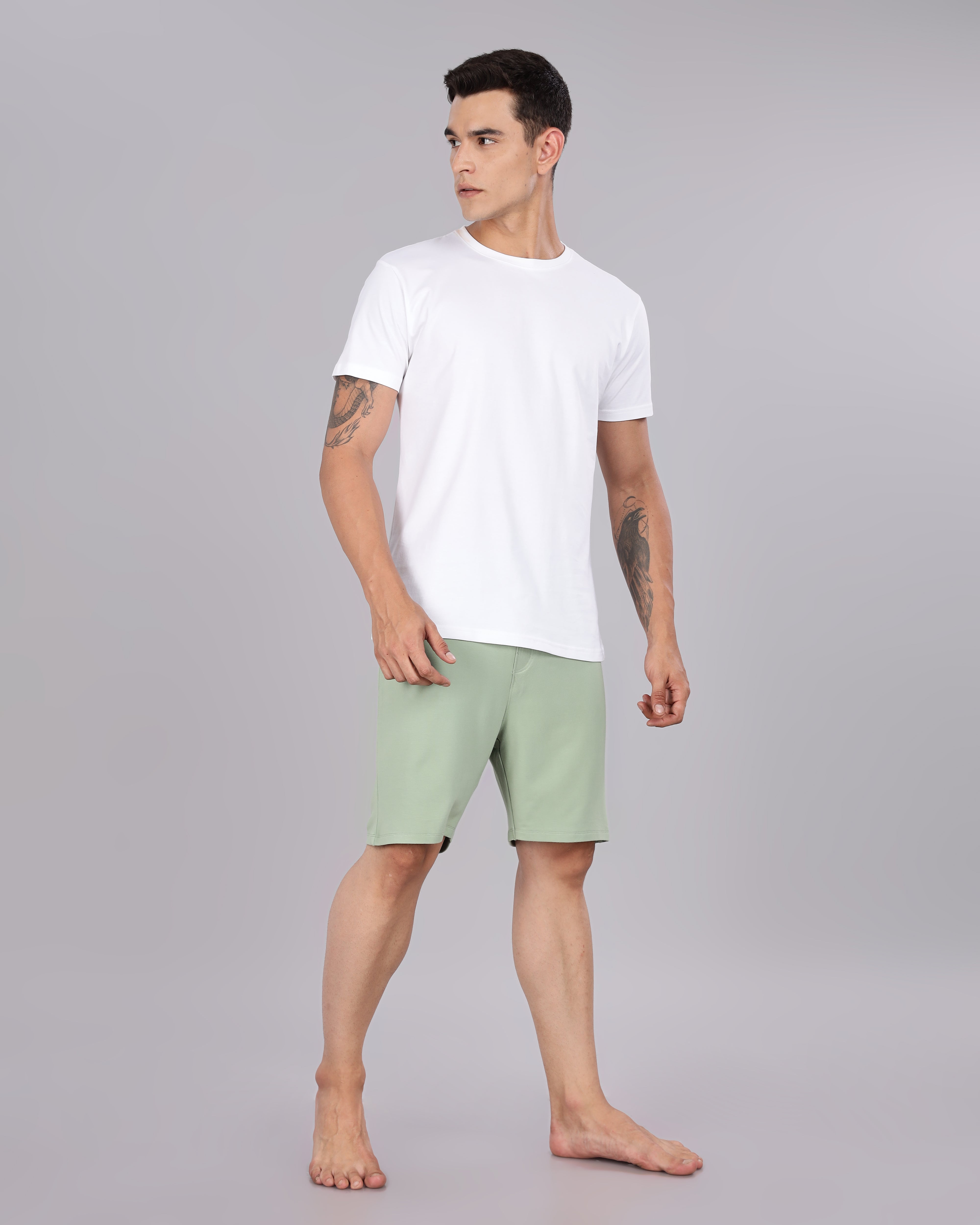 Cotton Tee & Bamboo Shorts  (Laurel Green)