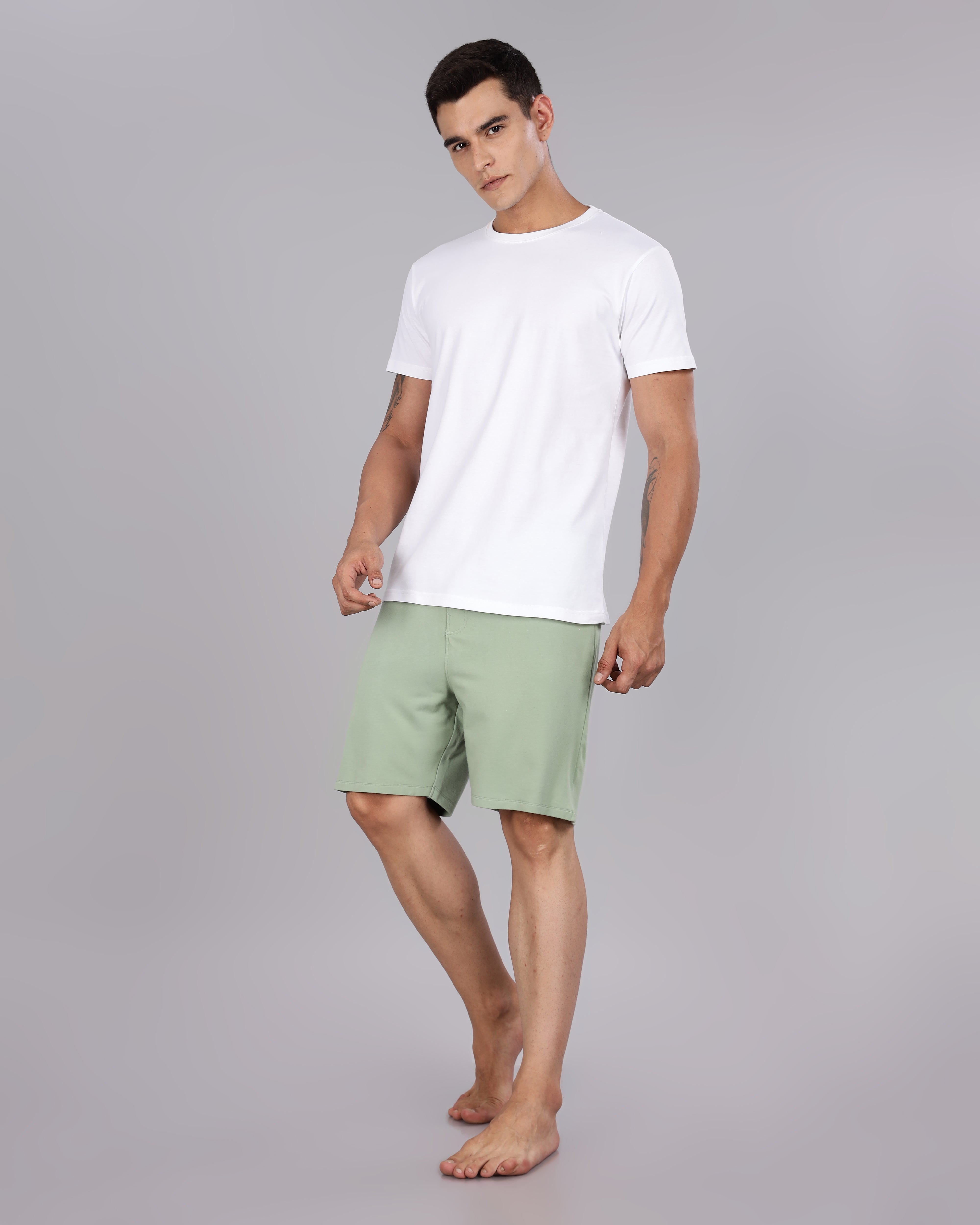 Cotton Tee + Bamboo Shorts  (Laurel Green)