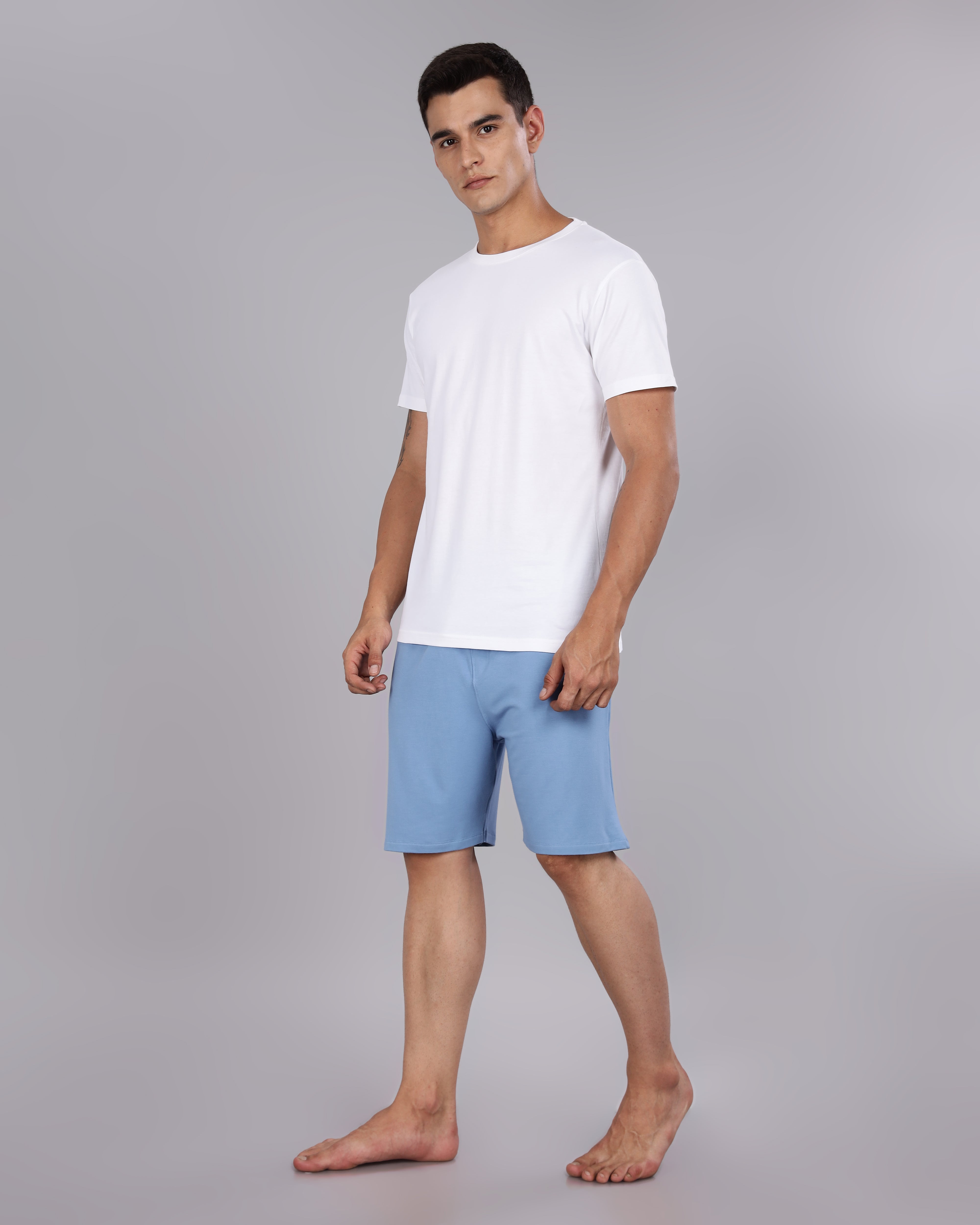 Cotton Tee + Bamboo Shorts  (Ocean Blue)
