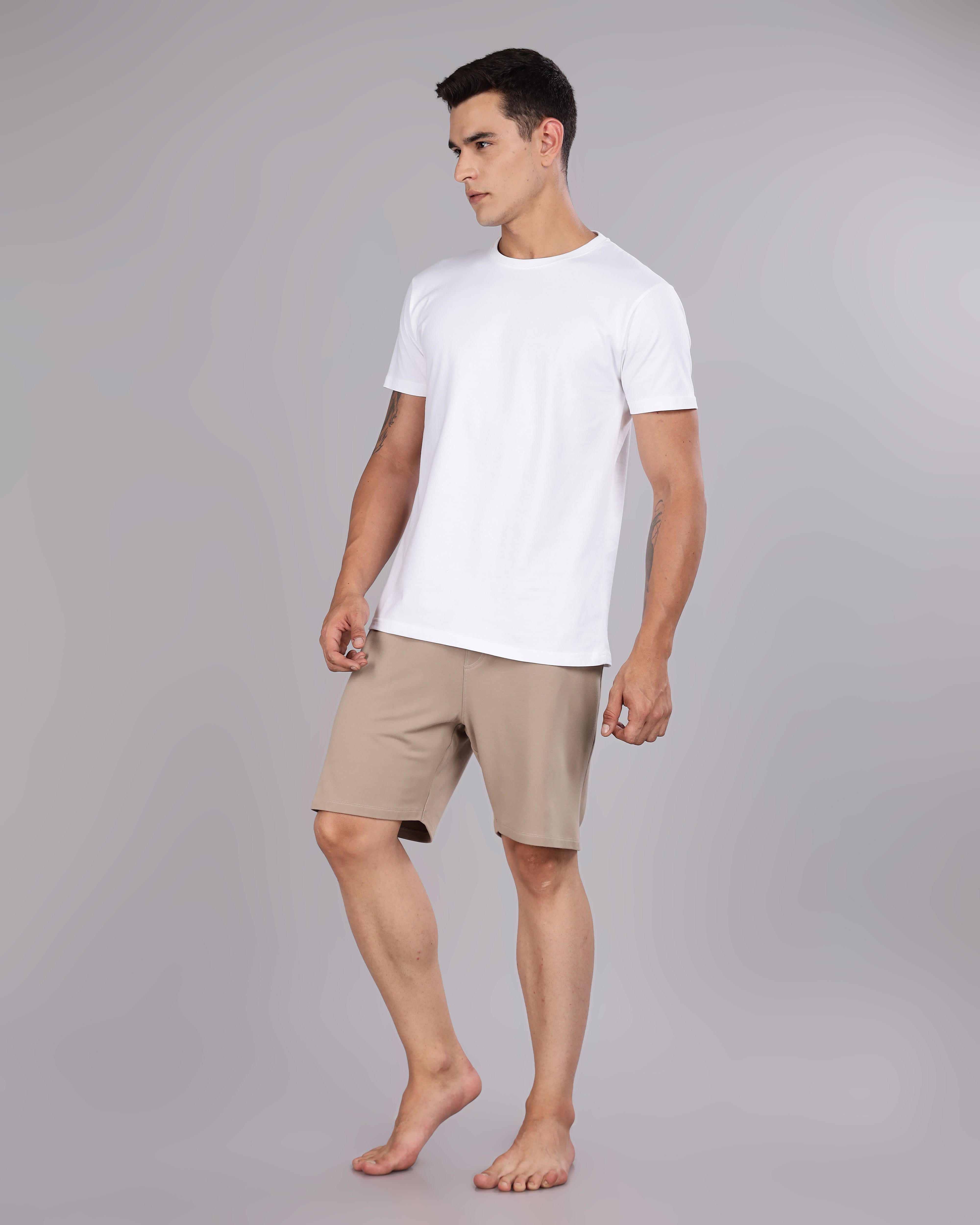 Cotton Tee & Bamboo Shorts  (Walnut)