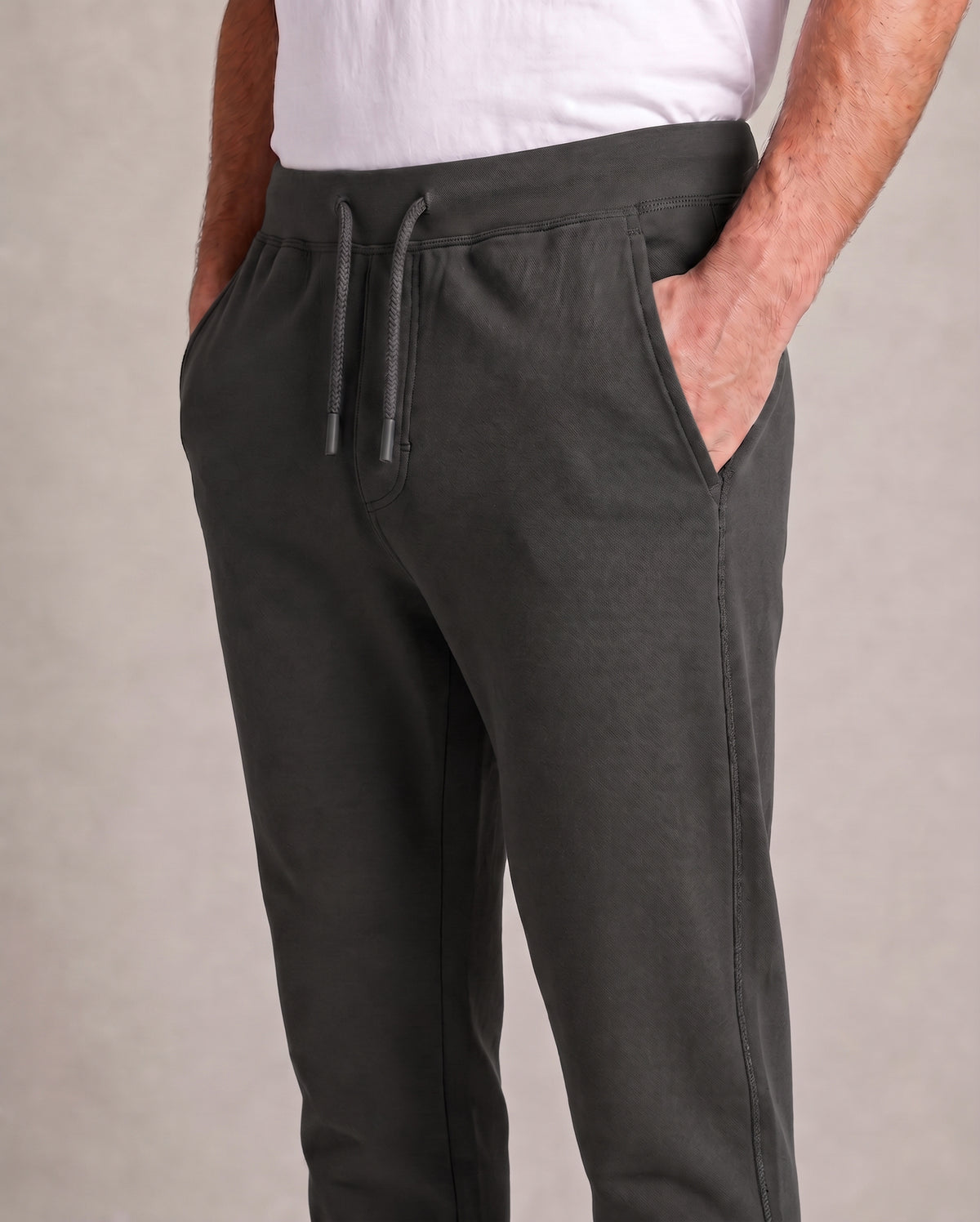 Men's charcoal Urbanite pants by Softsleep, tailored in soft bamboo cotton for a relaxed fit and effortless everyday comfort.