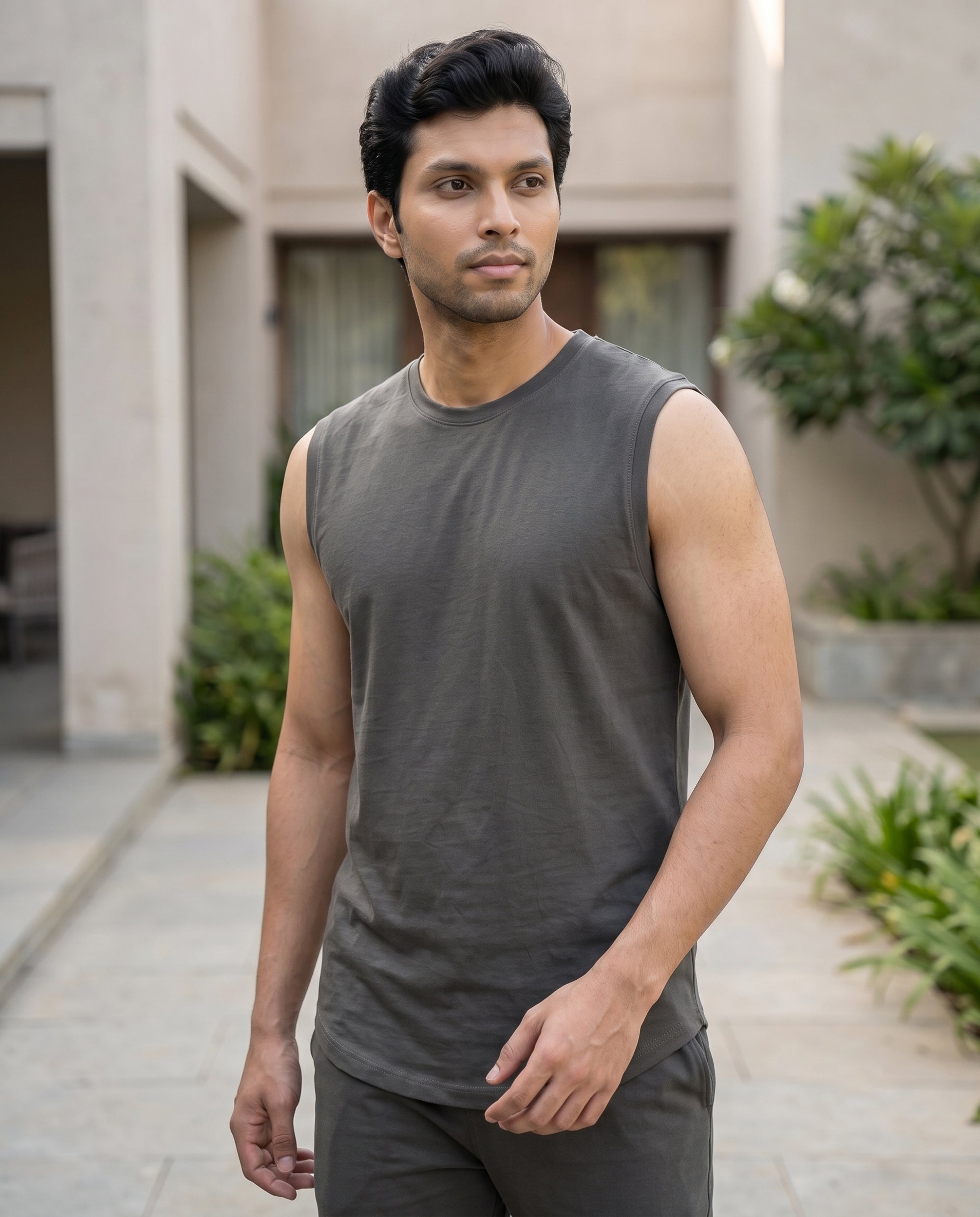 AirKnit Bamboo Tee  (Charcoal Grey)