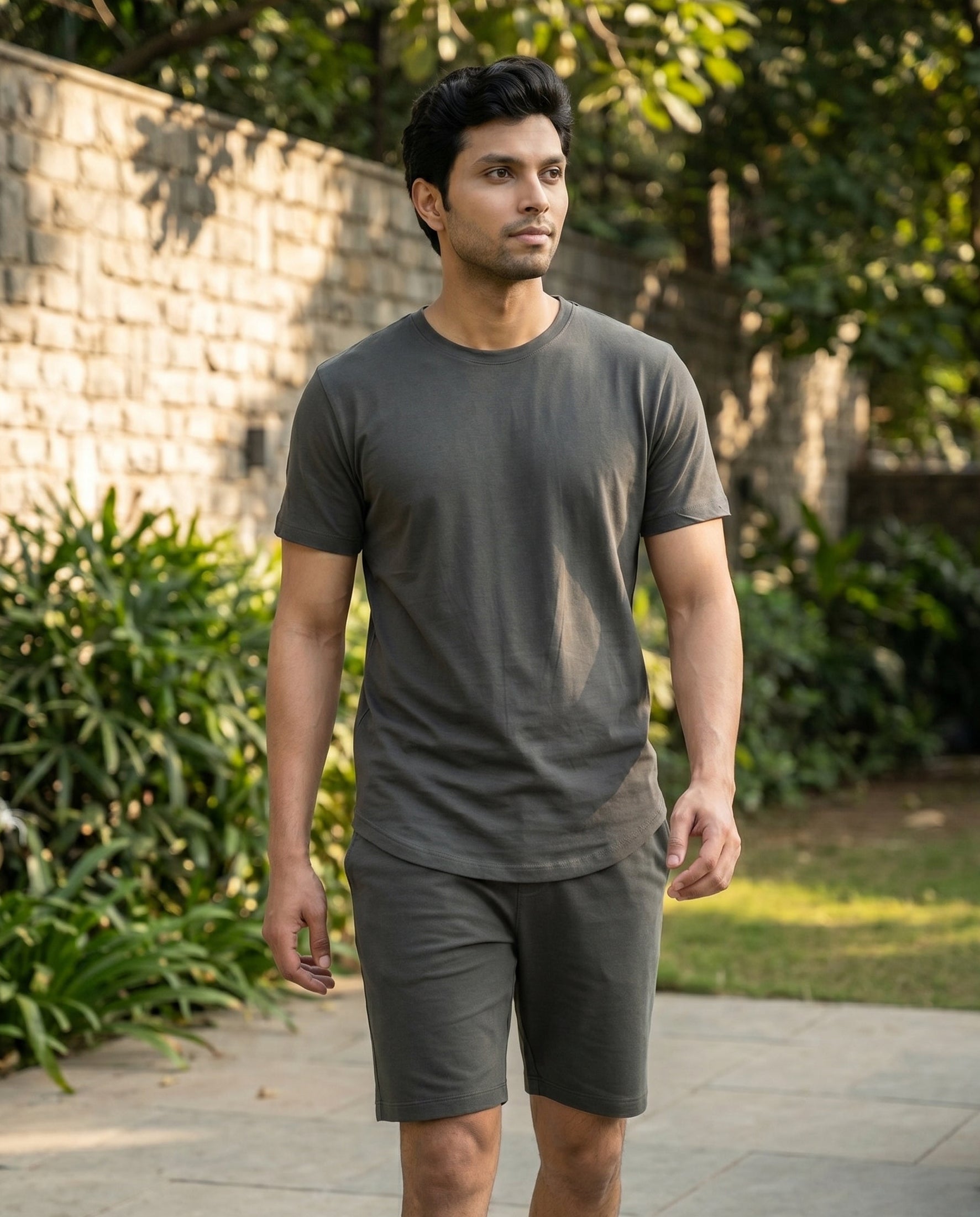 Cosmo T-Shirt + Shorts  (Charcoal Grey)