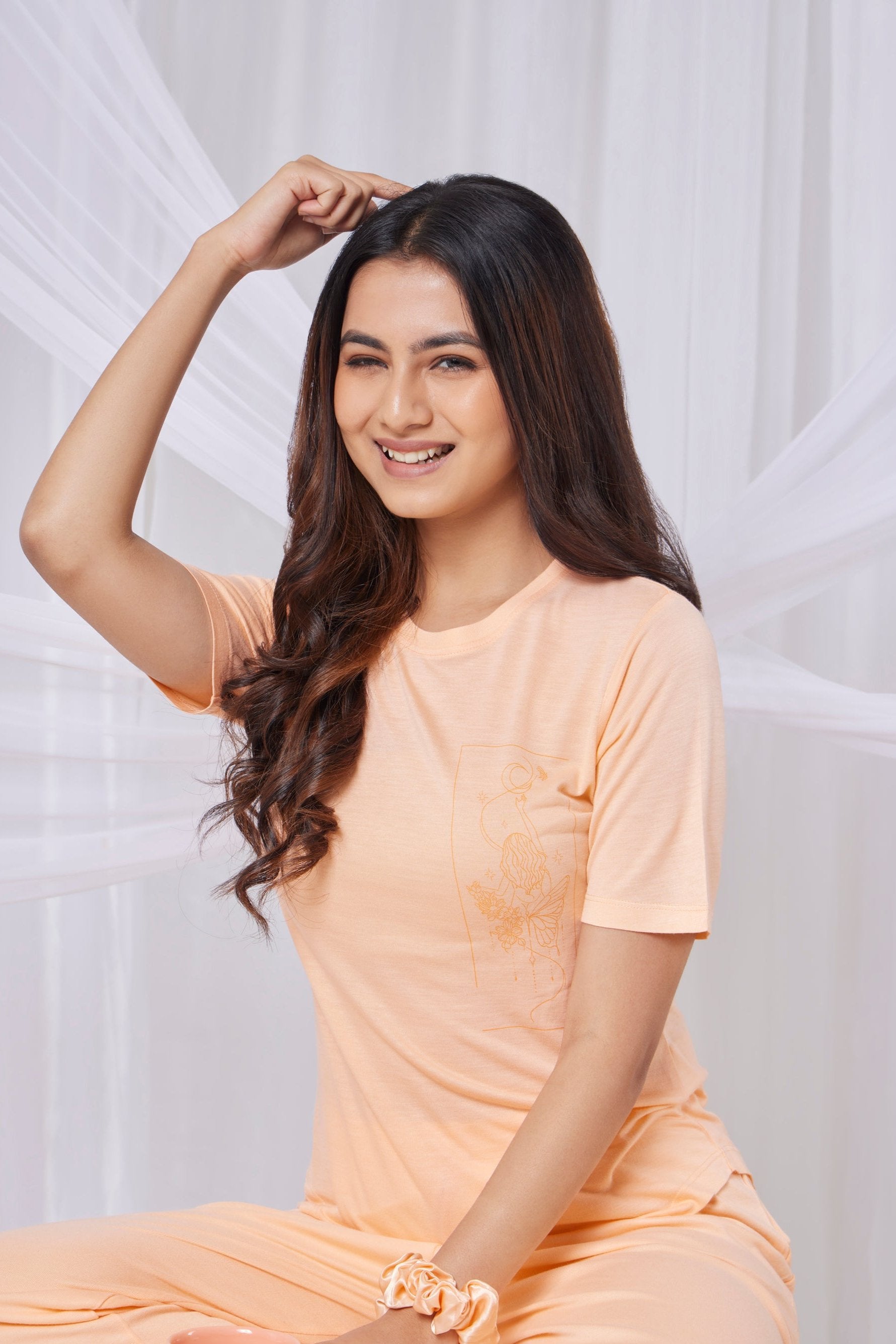 Celeste T-Shirt + Shorts  (Coral Orange)