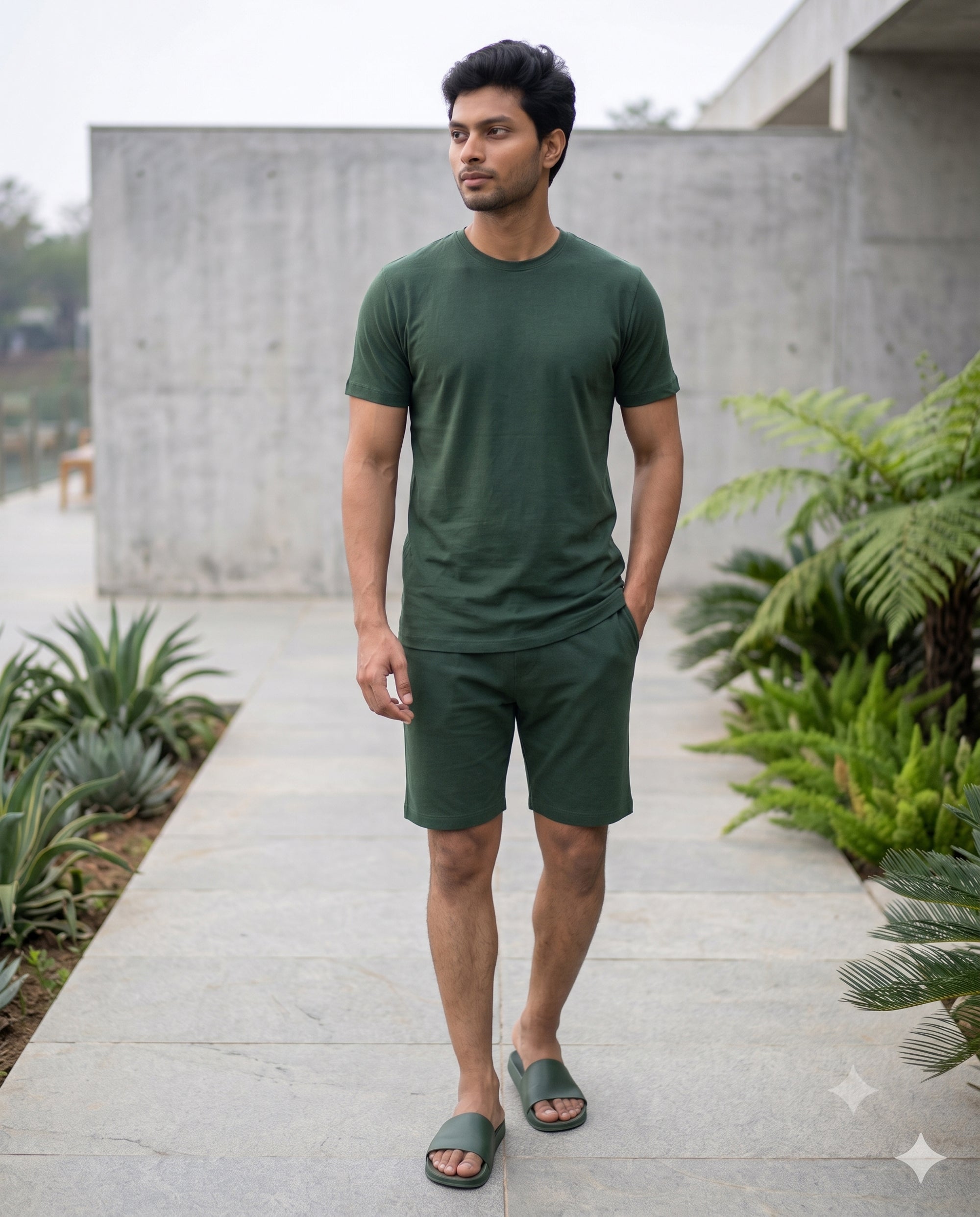 Cosmo T-Shirt + Shorts  (Dark Green)