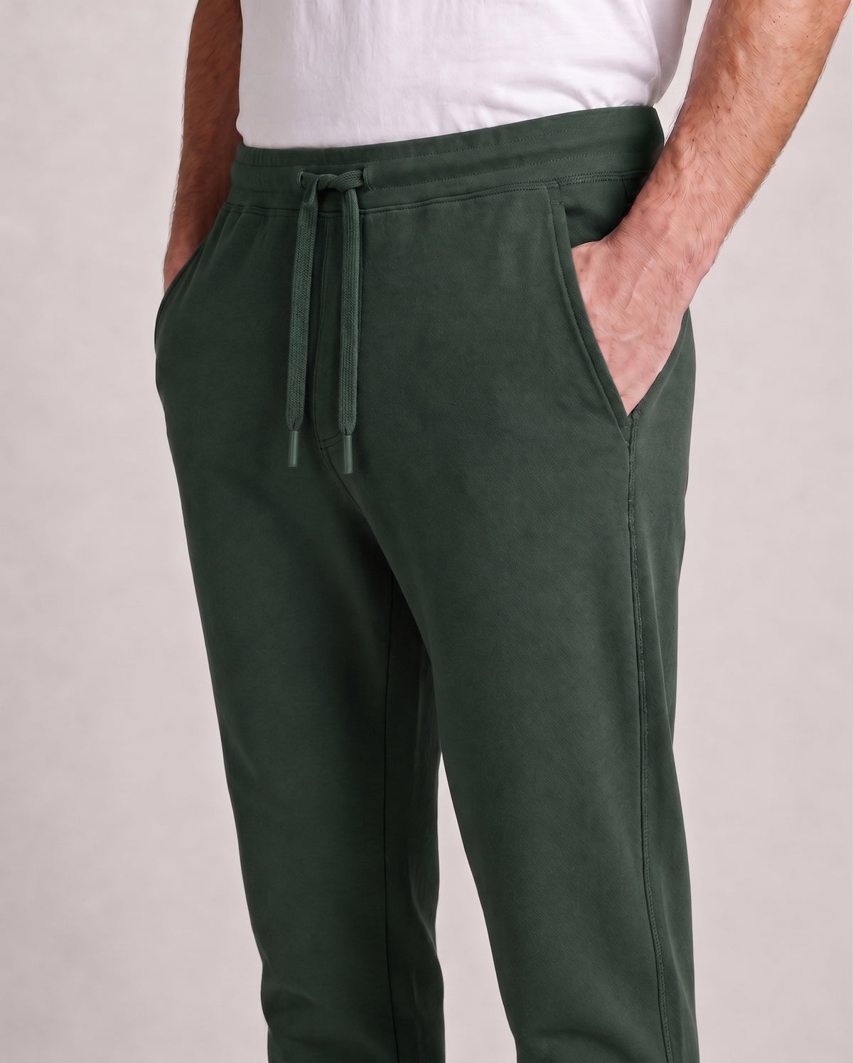Dark green bamboo cotton lounge pant by Softsleep, featuring a soft feel and relaxed fit for comfortable everyday lounging.