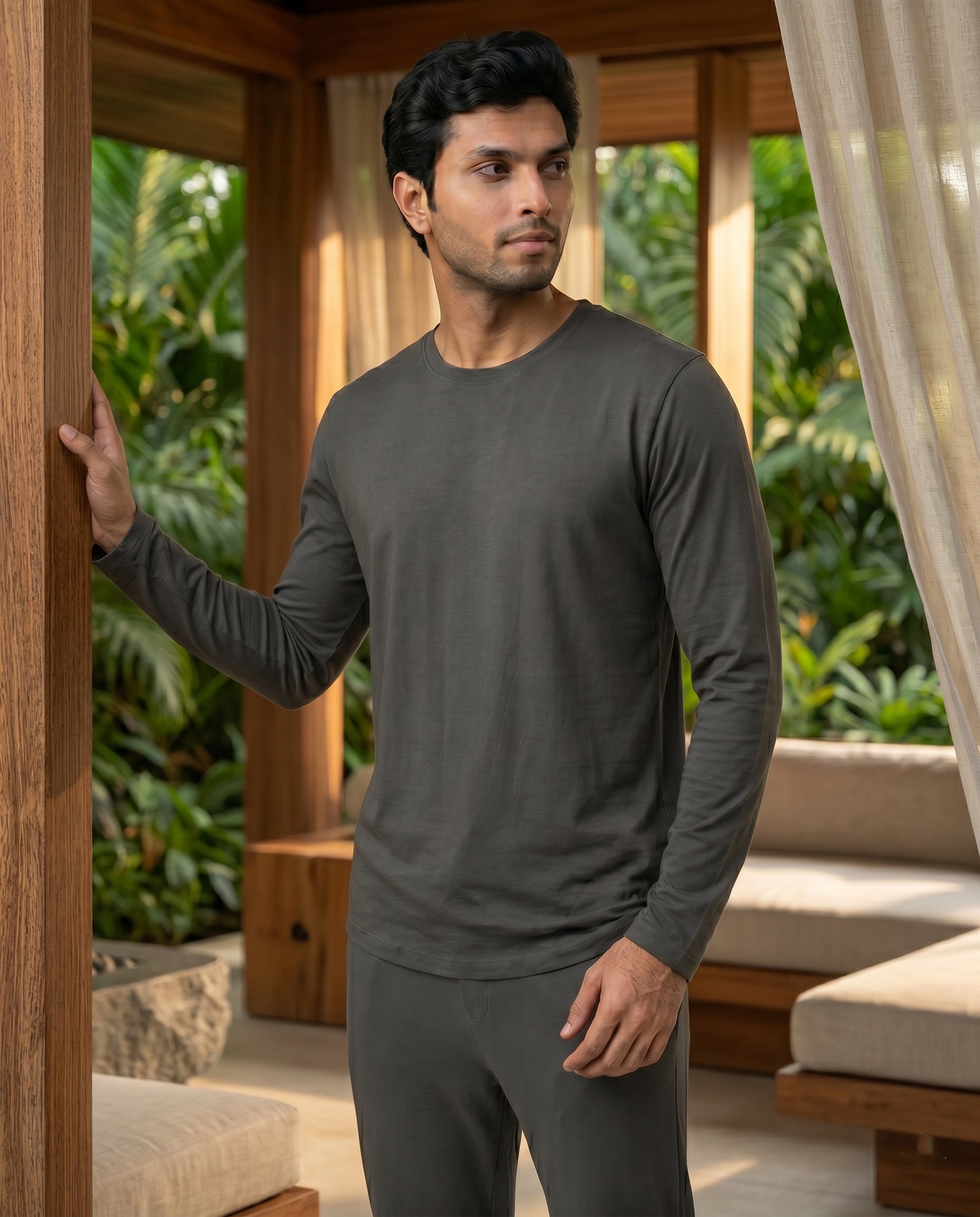 Galaxy Bamboo Tee  (Charcoal grey)