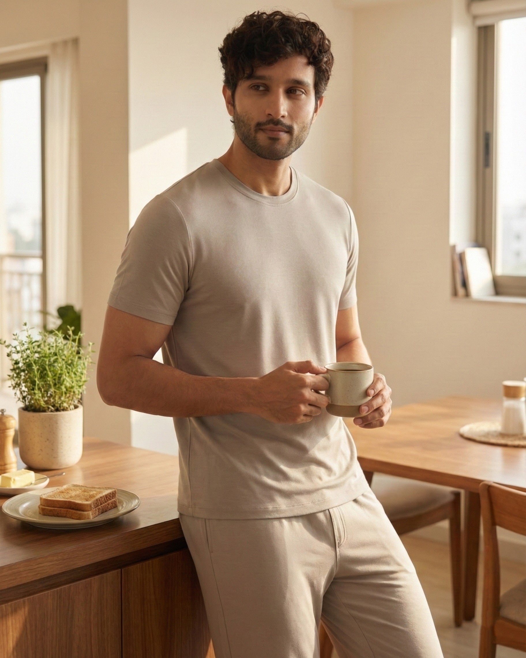 Cosmo T-Shirt + Pant  (Grey Mocha)
