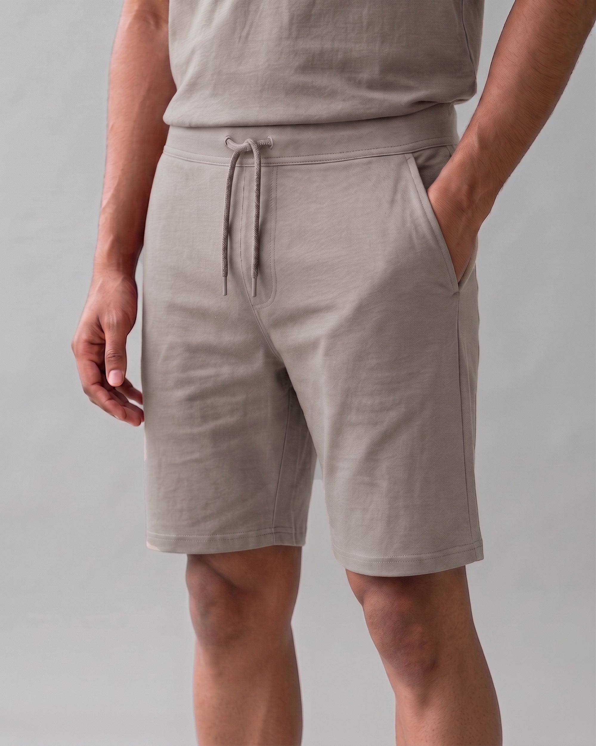 Comfortable Grey Mocha lounge shorts by Softsleep, made for relaxed moments with bamboo softness and cotton comfort