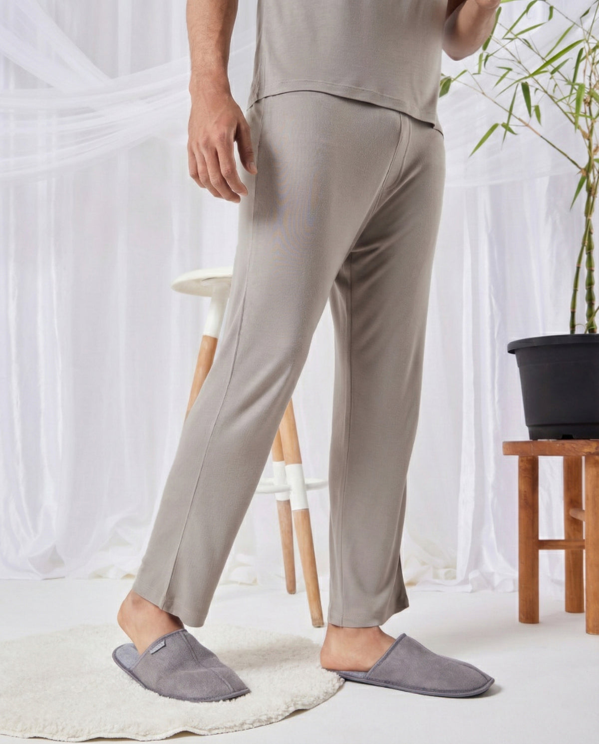 Grey Mocha lounge trackpants from Softsleep feature a relaxed fit with bamboo softness and cotton comfort