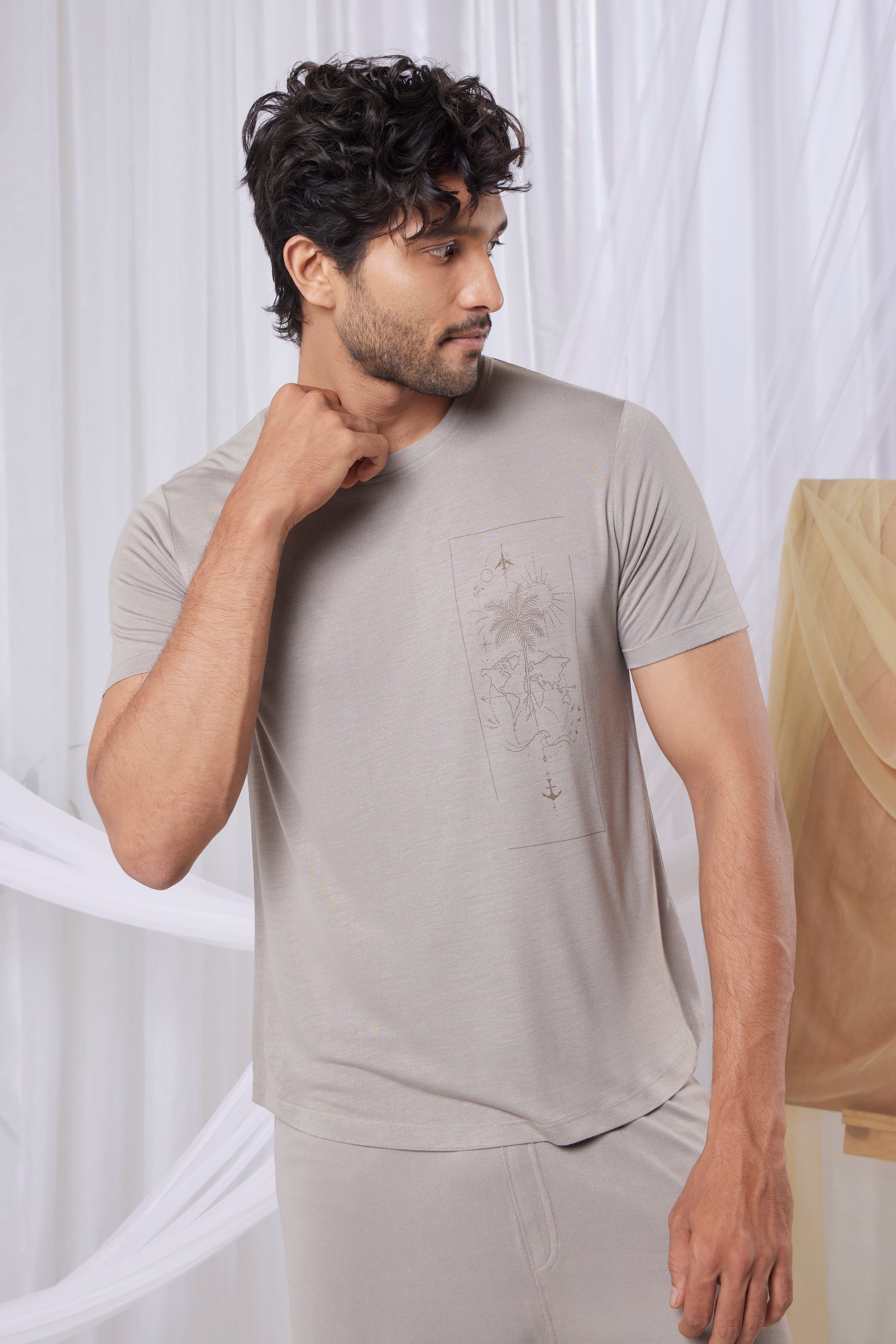 Cosmo T-Shirt + Shorts  (Grey Mocha)