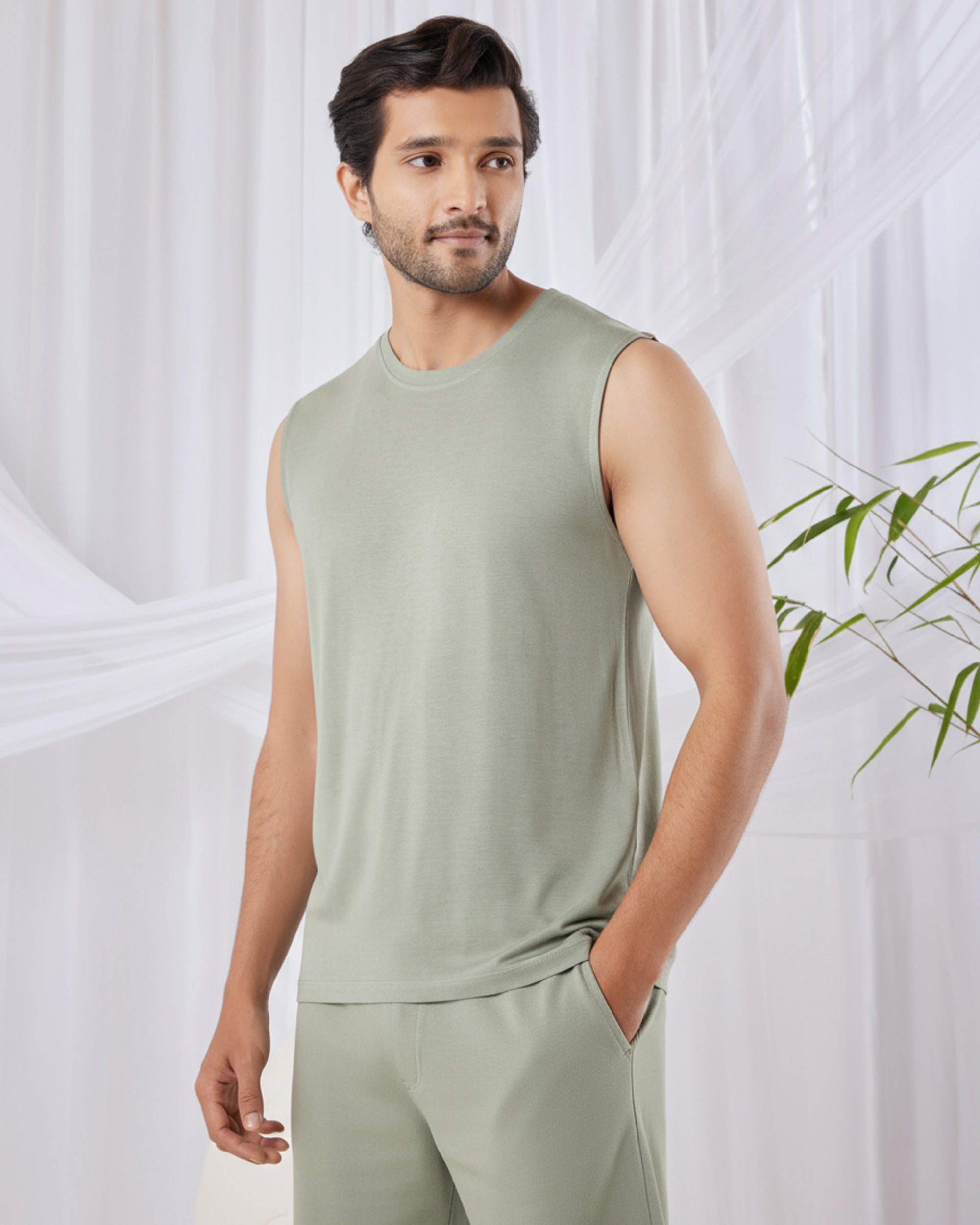 AirKnit Bamboo Tee  (Laurel Green)
