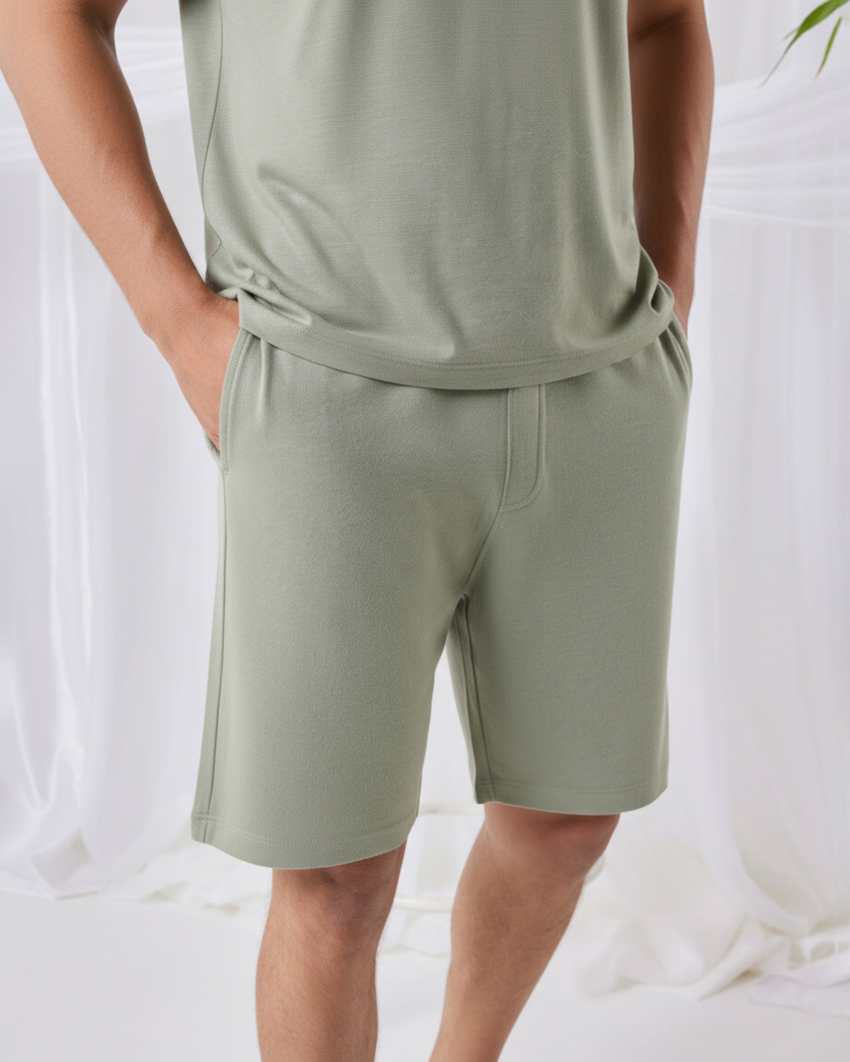 Hushy Bamboo Shorts  (Laurel Green)