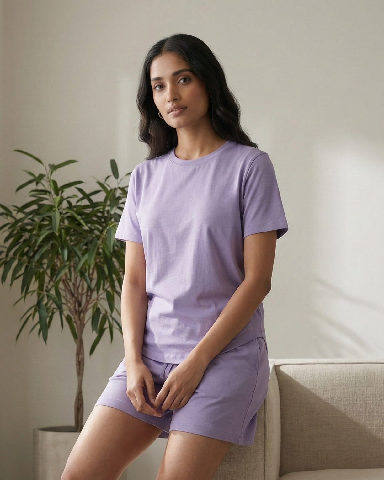 Celine Bamboo Tee  (Lavender)