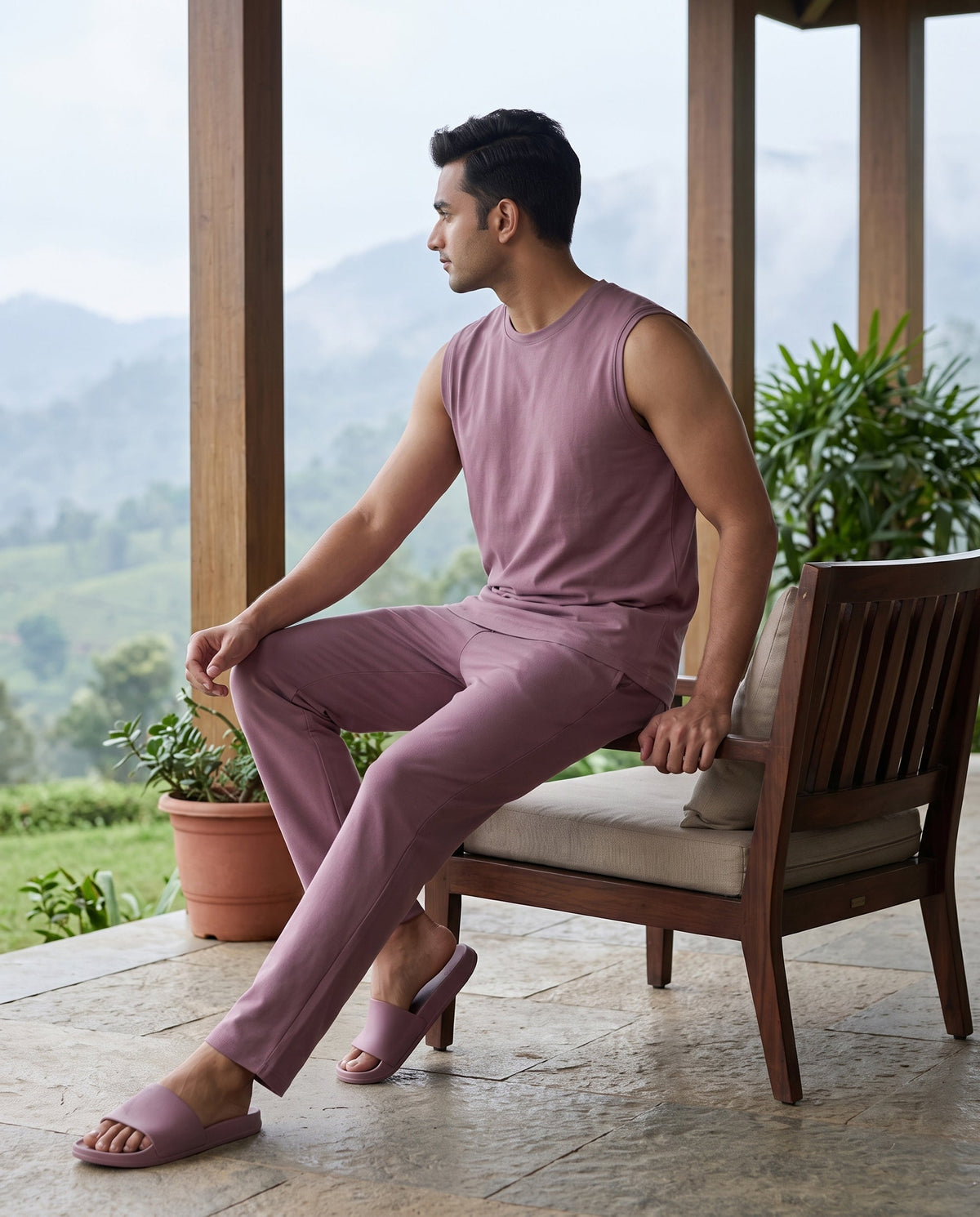 AirKnit Tee + Pant  (Mauve)