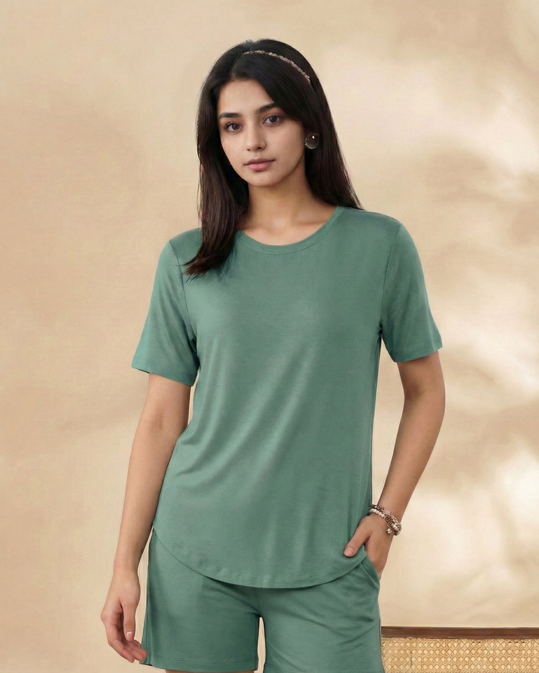 Celine Bamboo Tee  (Mint Green)