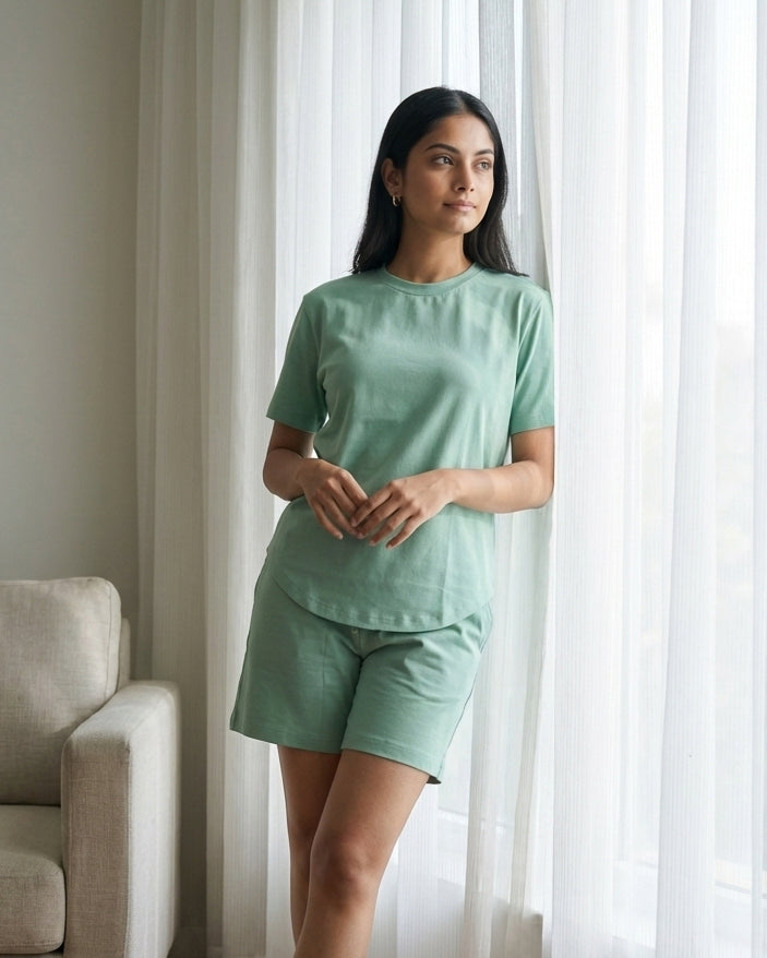 Celine Bamboo Tee  (Mint Green)