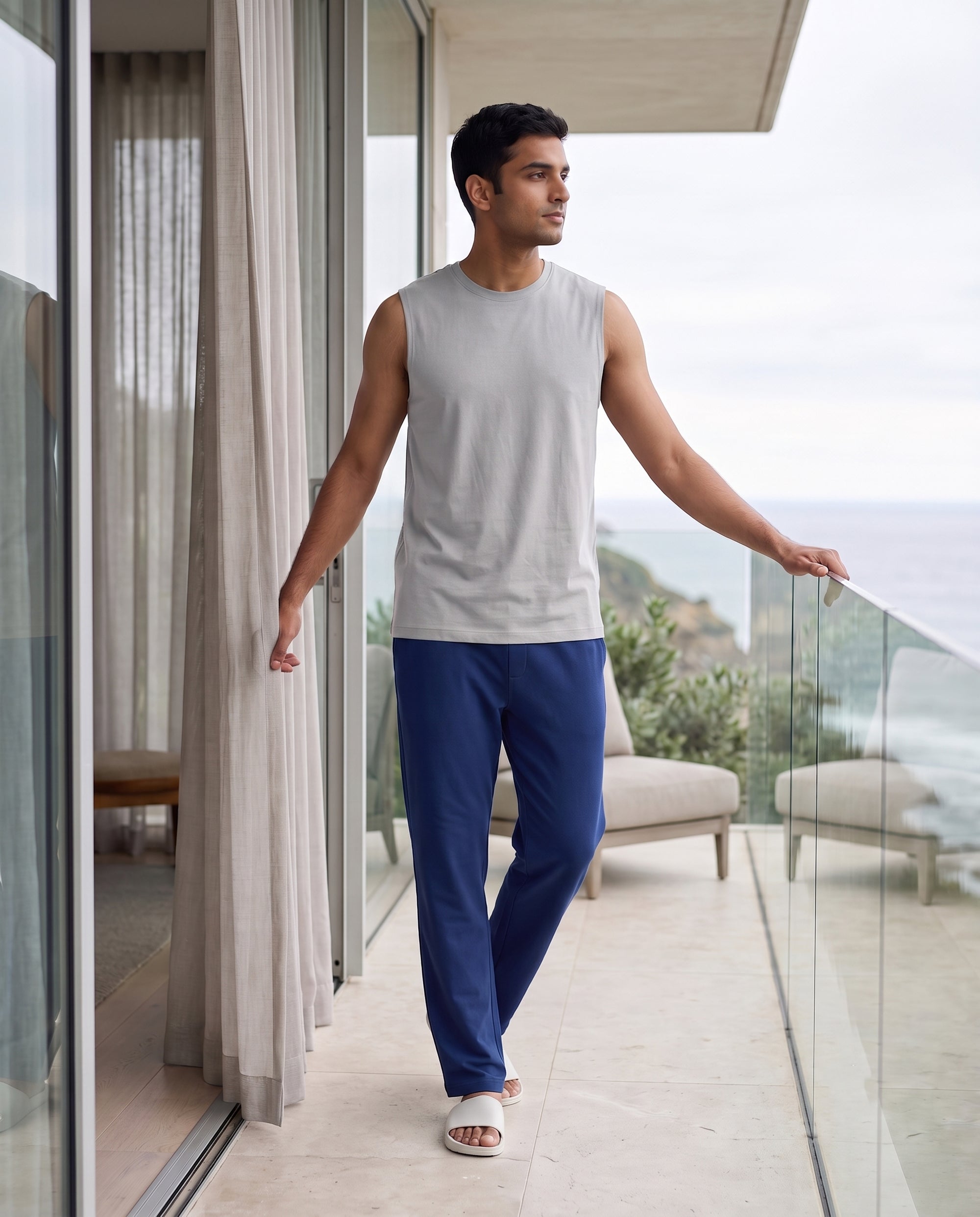 AirKnit Tee + Pant  (Grey +  Blue)