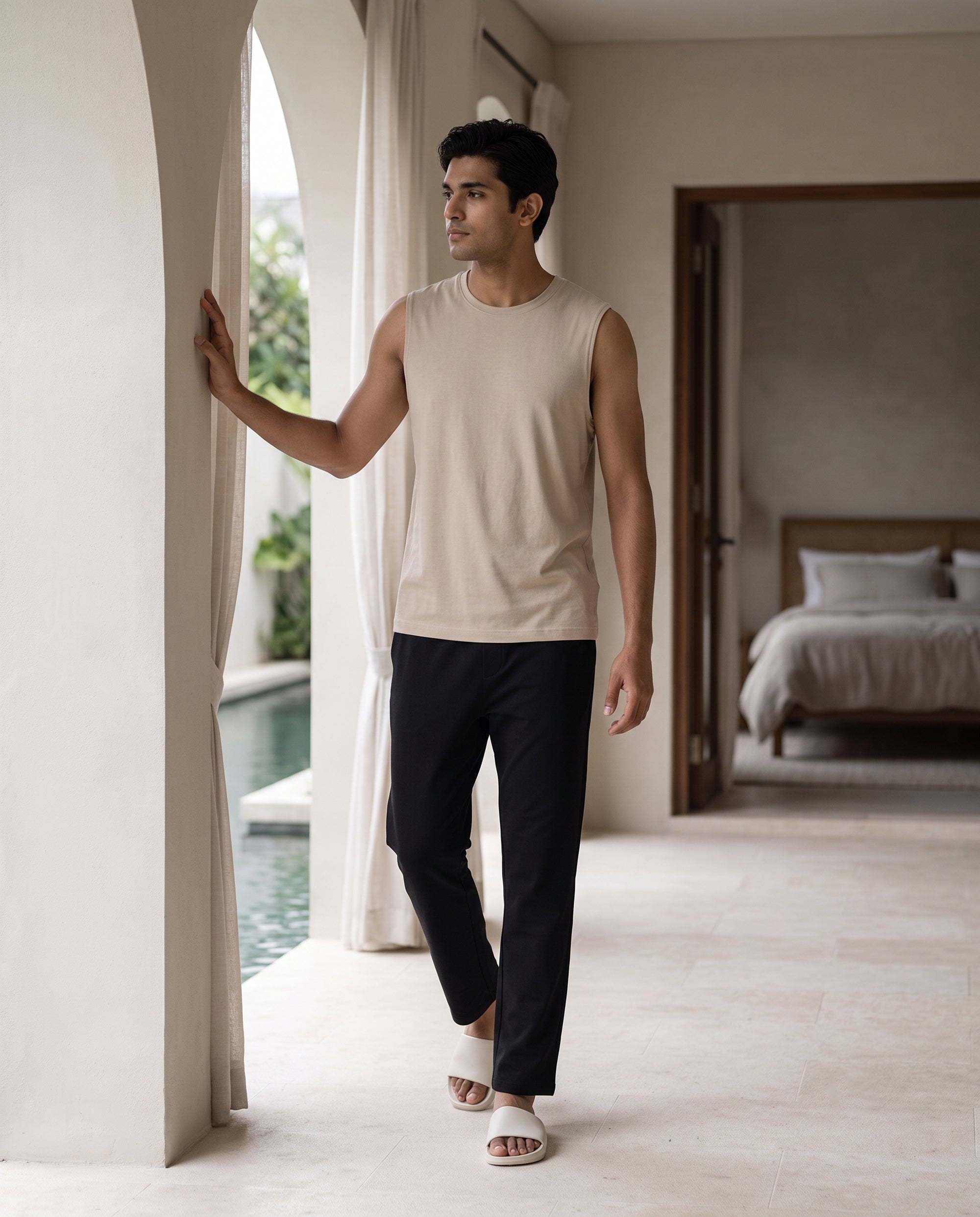 AirKnit Tee + Pant  (Cream + Black)