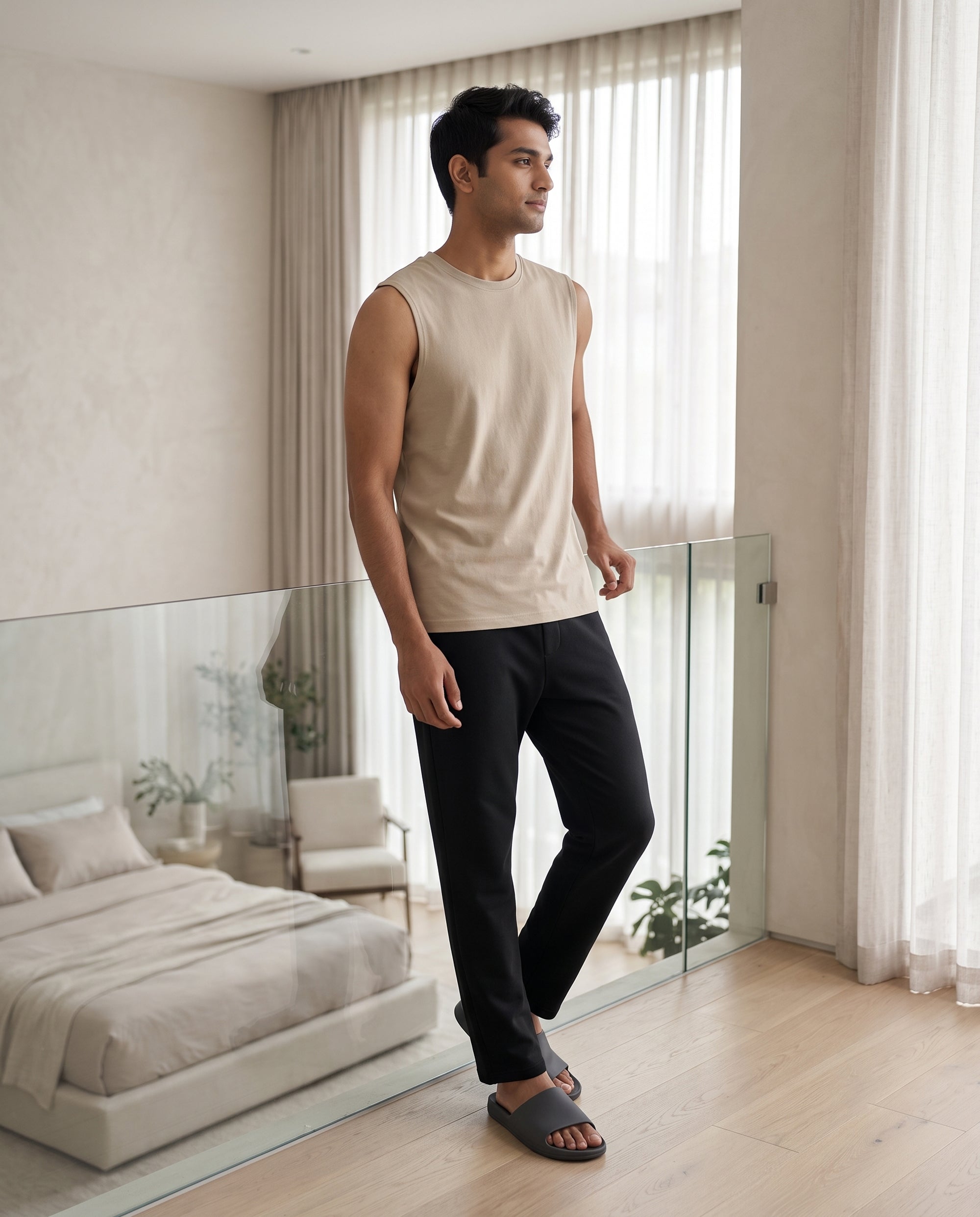 AirKnit Tee + Pant  (Cream + Black)