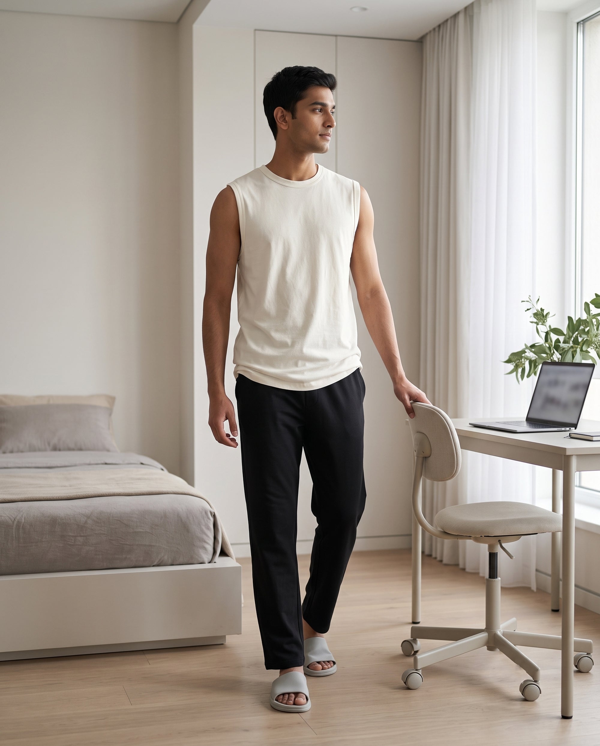 AirKnit Tee + Pant  (Cream + Black)