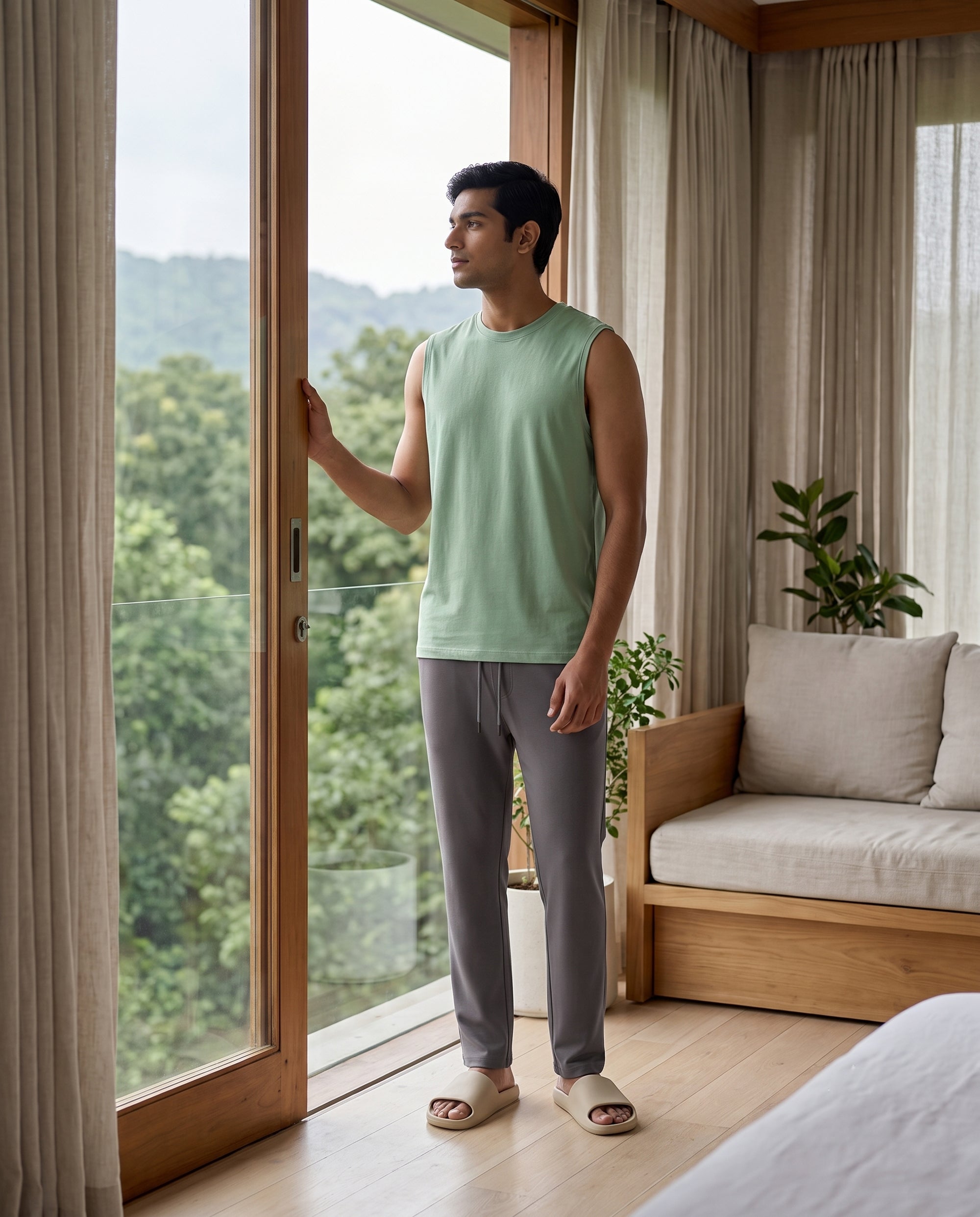 AirKnit Tee + Pant  (Green + Grey)