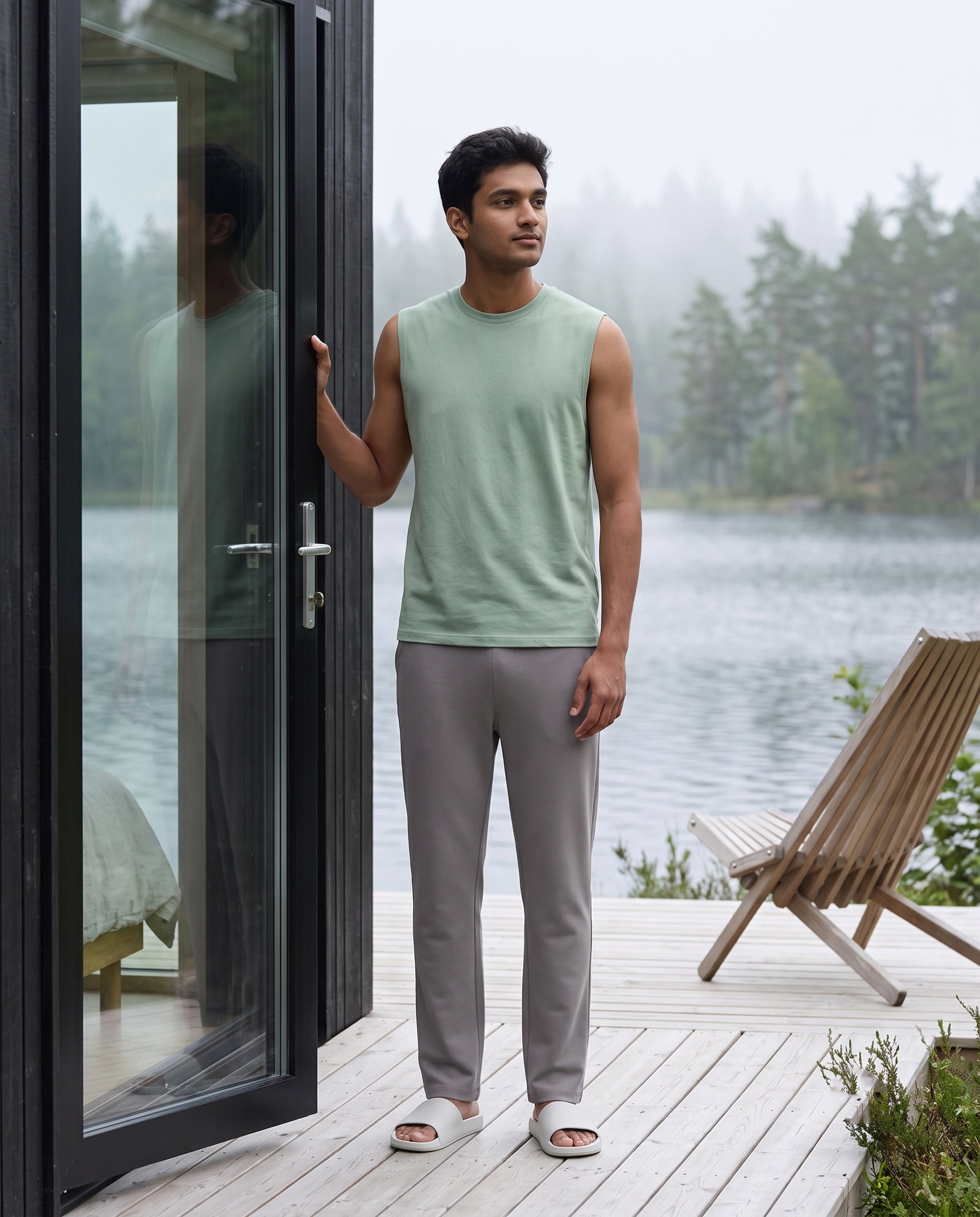 AirKnit Tee + Pant  (Green + Grey)