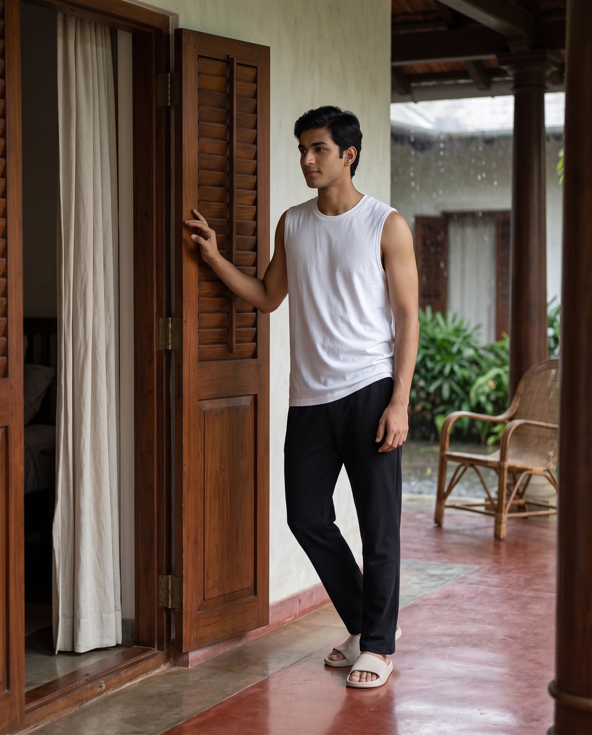Airknit Tee + Pant  (White + Black)