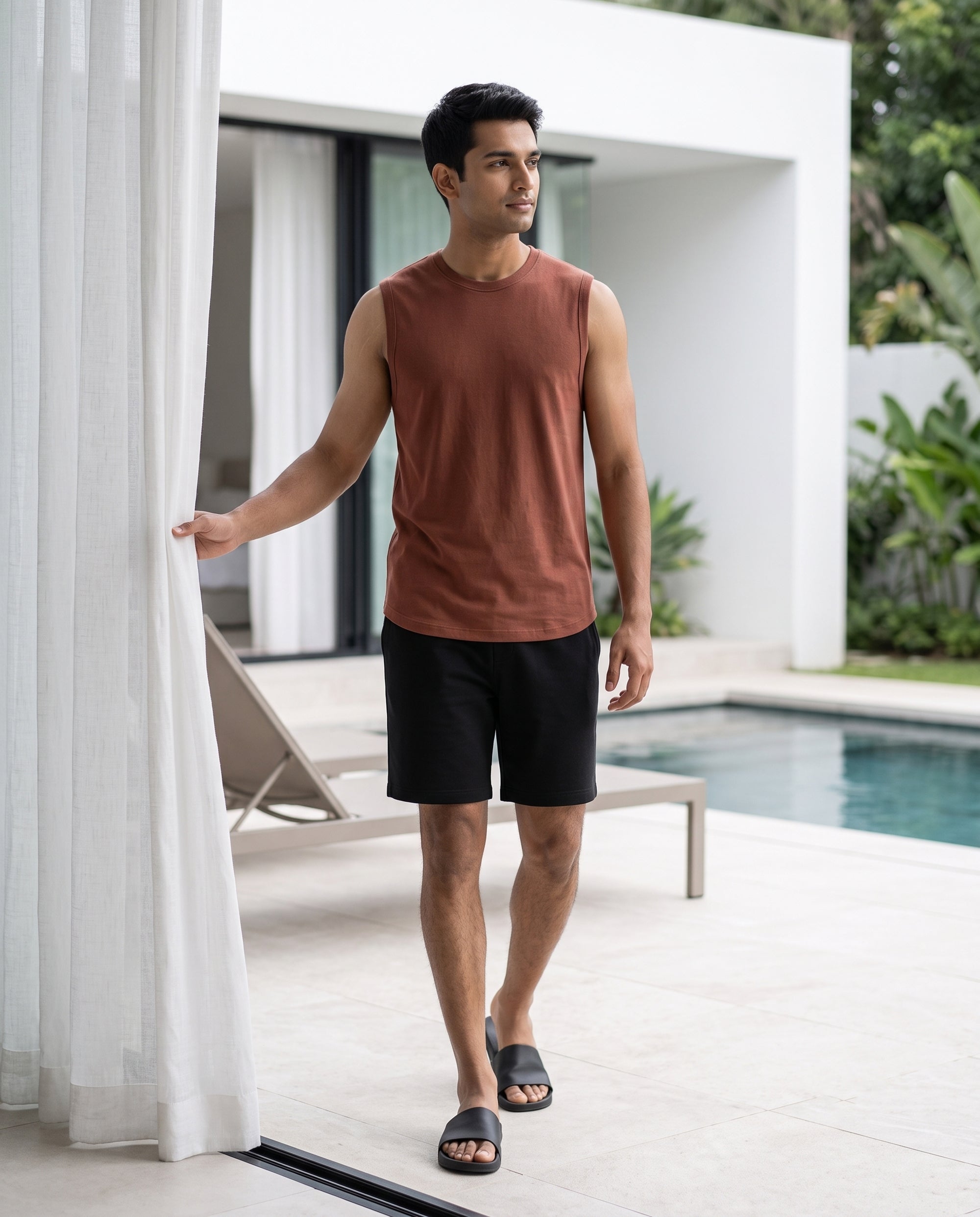 AirKnit Tee + Shorts  (Brown + Black)