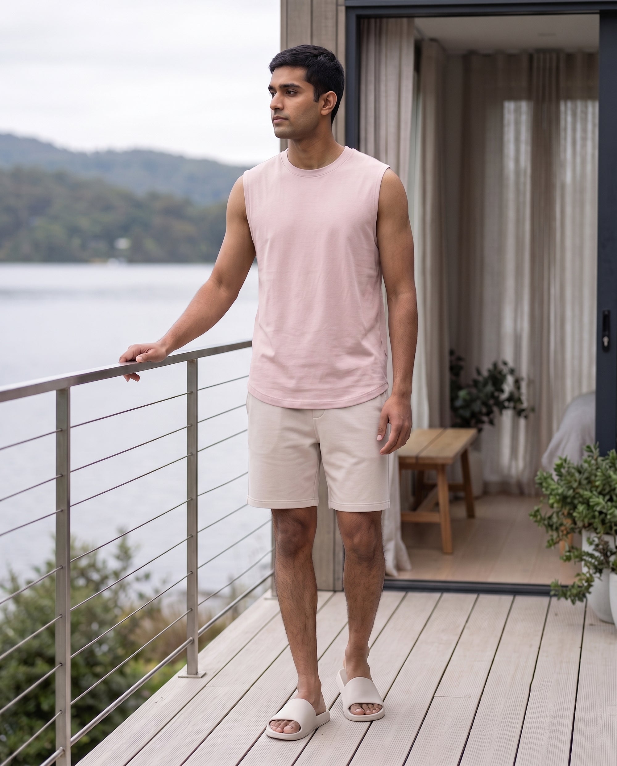 Airknit Tee + Shorts  (Pink + Cream)