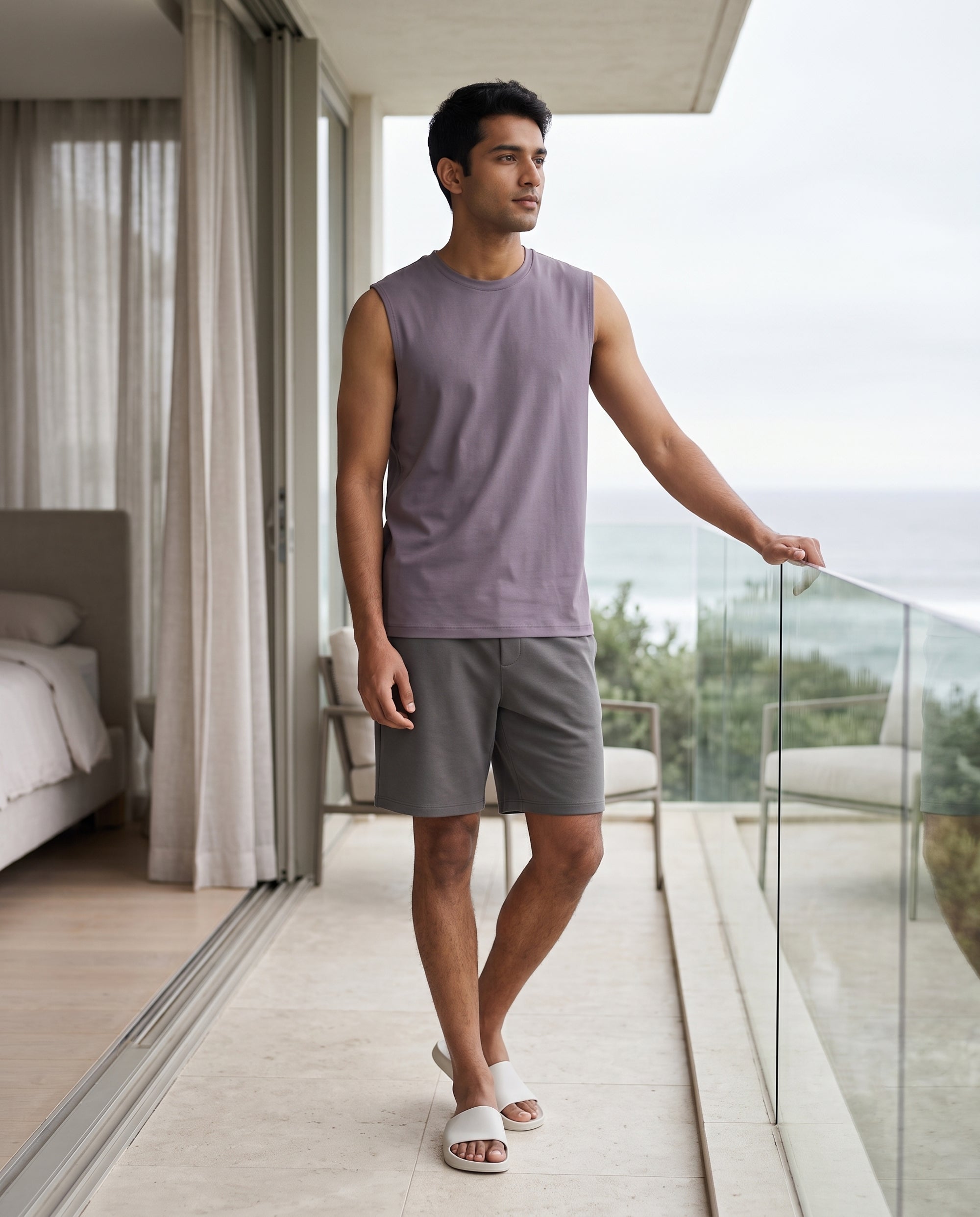 Airknit Tee + Shorts  (Twilight + Grey)
