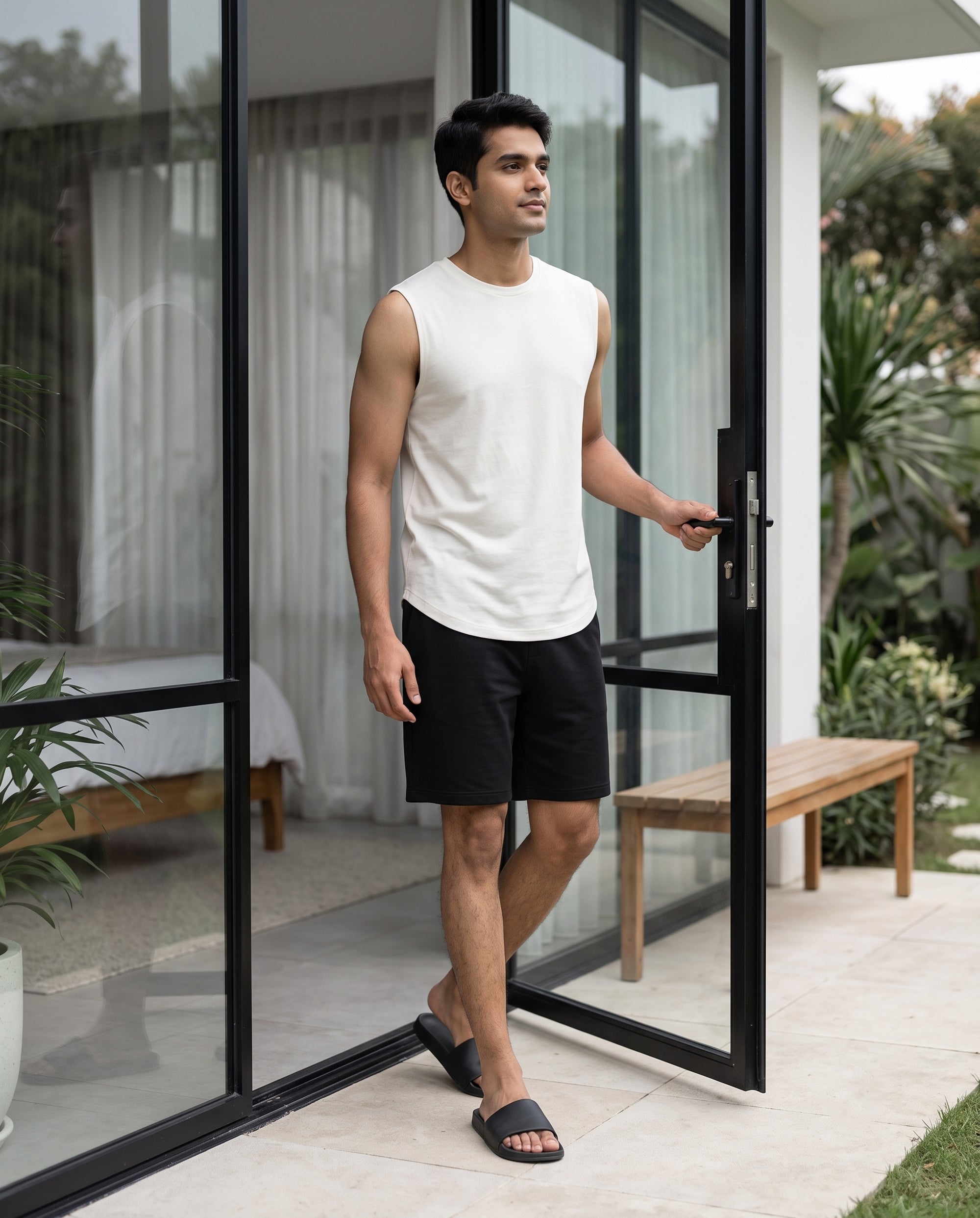 Airknit Tee + Shorts  (White + Black)