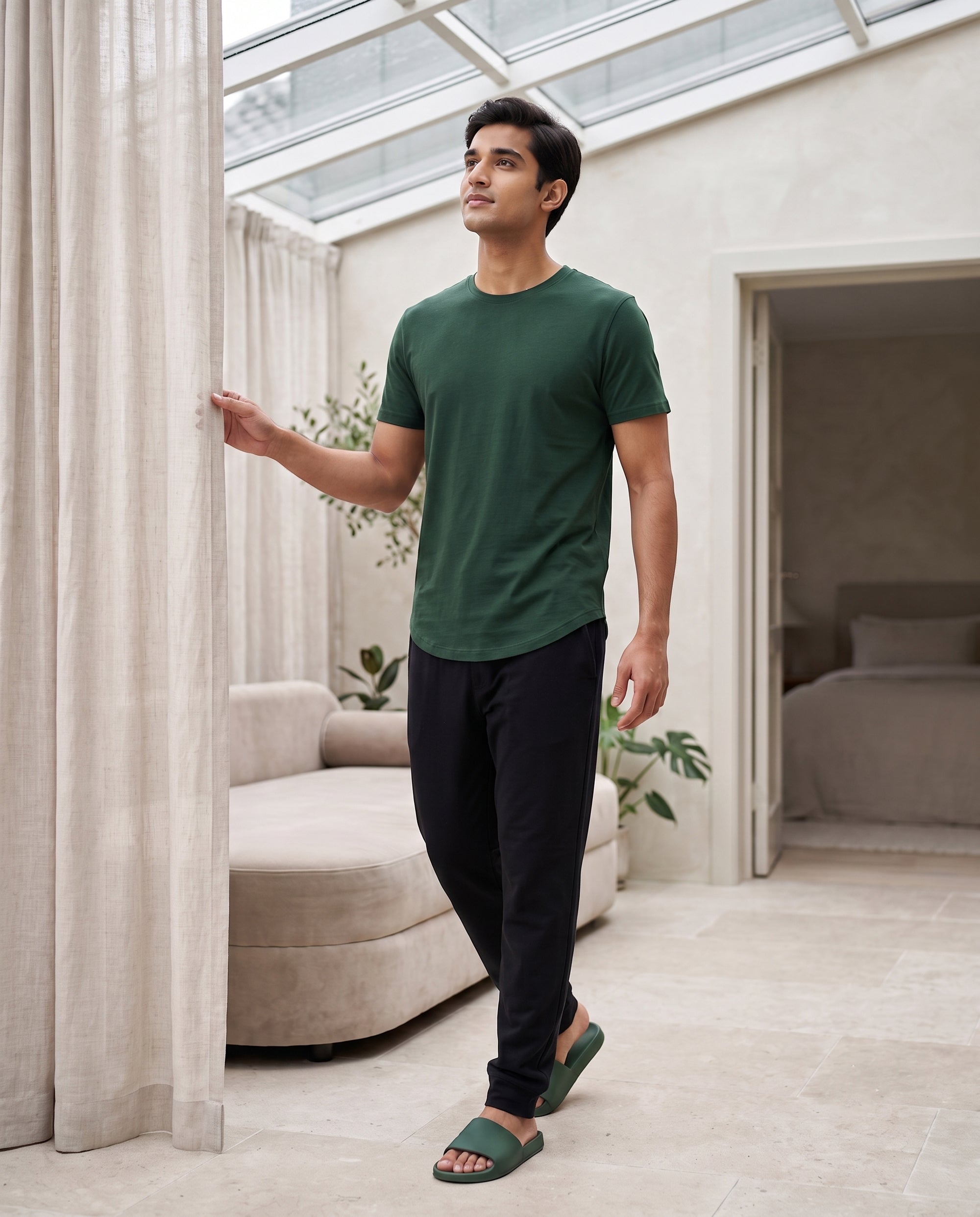 Cosmo T-Shirt + Pant  (Dark Green + Black)
