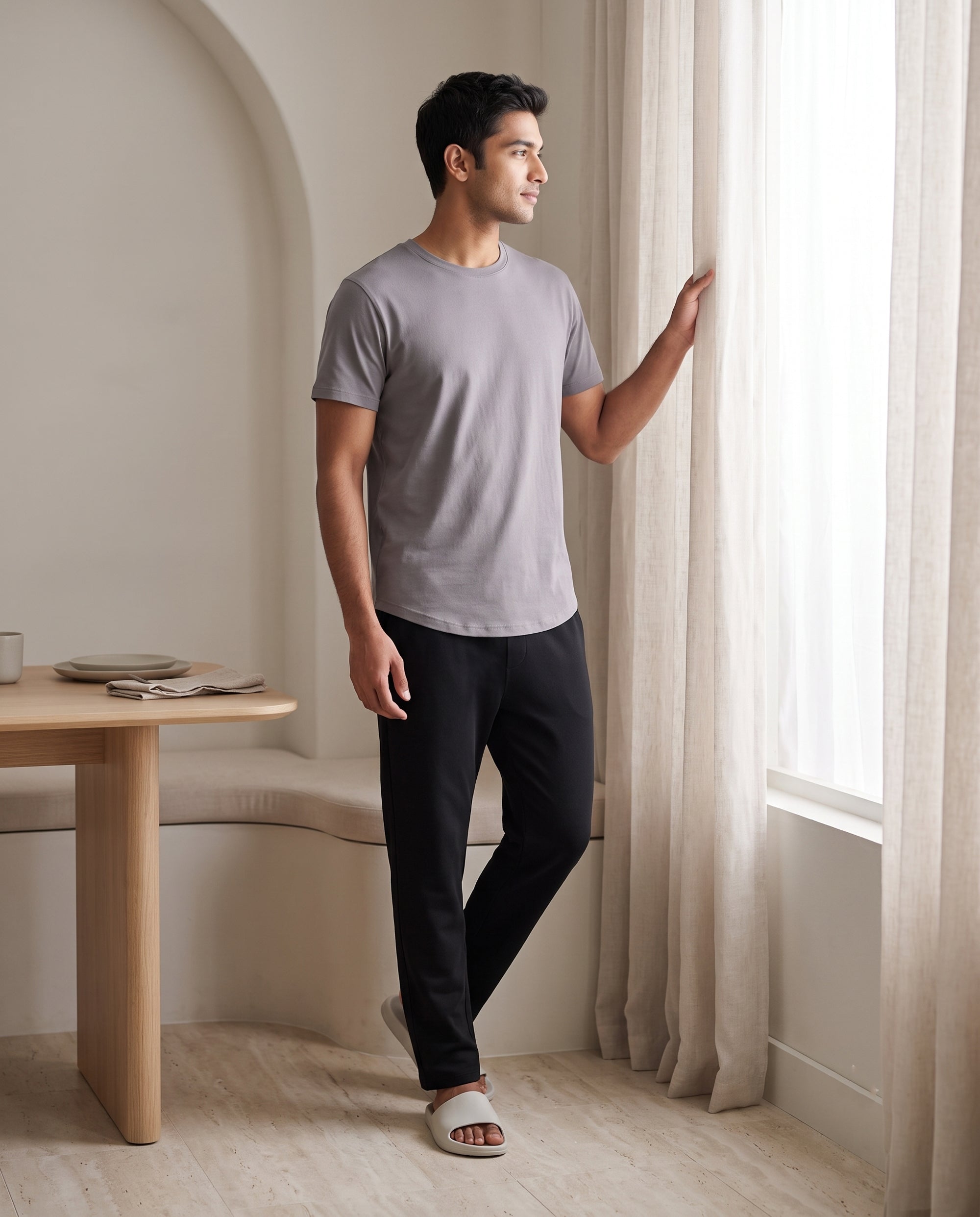 Cosmo T-Shirt + Pant  (Grey + Black)