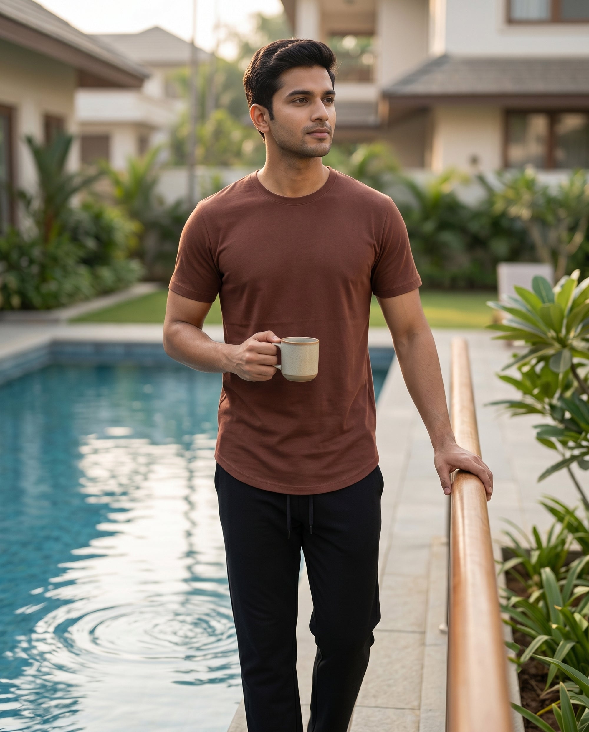 Cosmo T-Shirt + Pant  (Brown + Black)