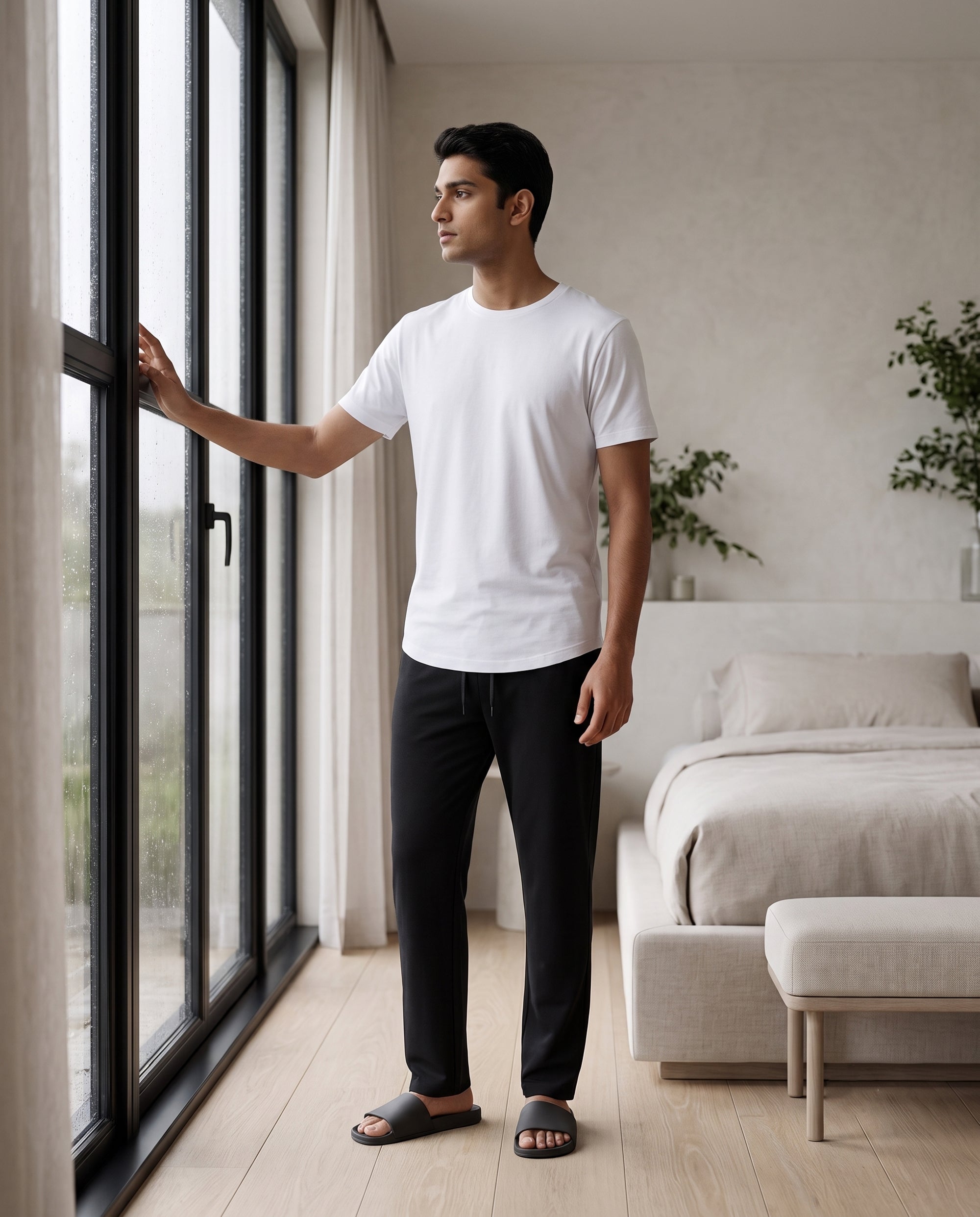 Cosmo T-Shirt + Pant  (White + Black)