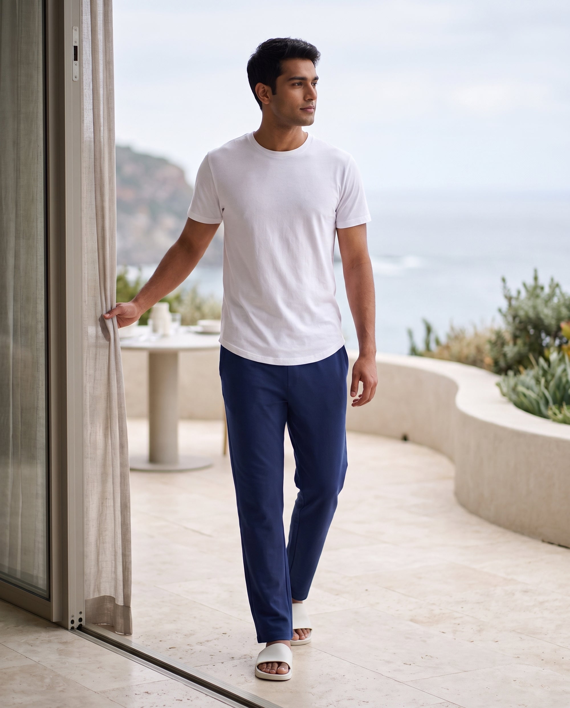 Cosmo T-Shirt + Pant  (White + Blue)