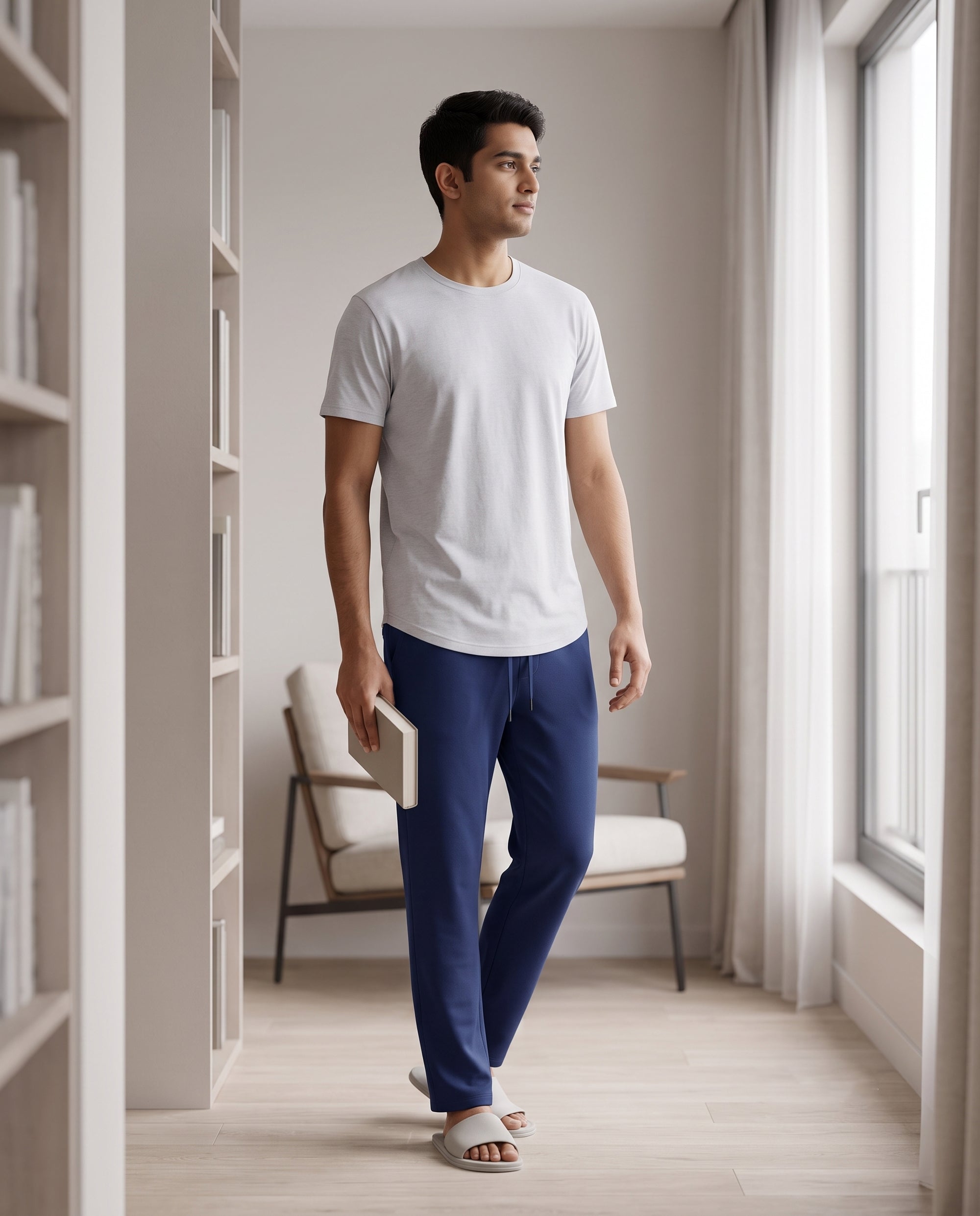 Cosmo T-Shirt + Pant  (White + Blue)