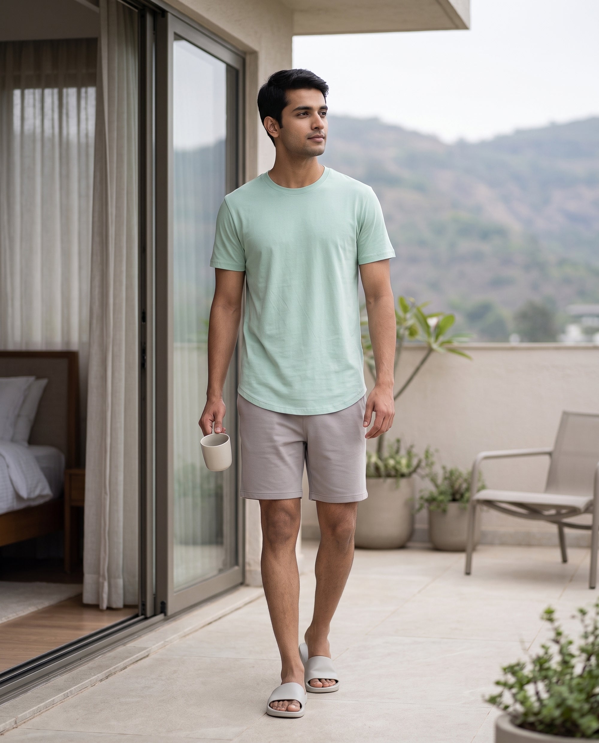 Cosmo T-Shirt + Shorts  (Green + Grey)