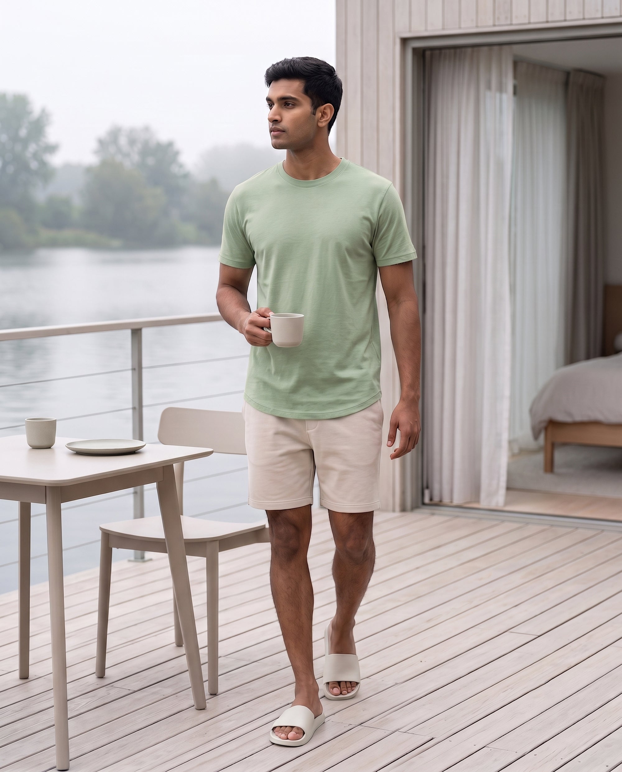 Cosmo T-Shirt + Shorts  (Green + Cream)