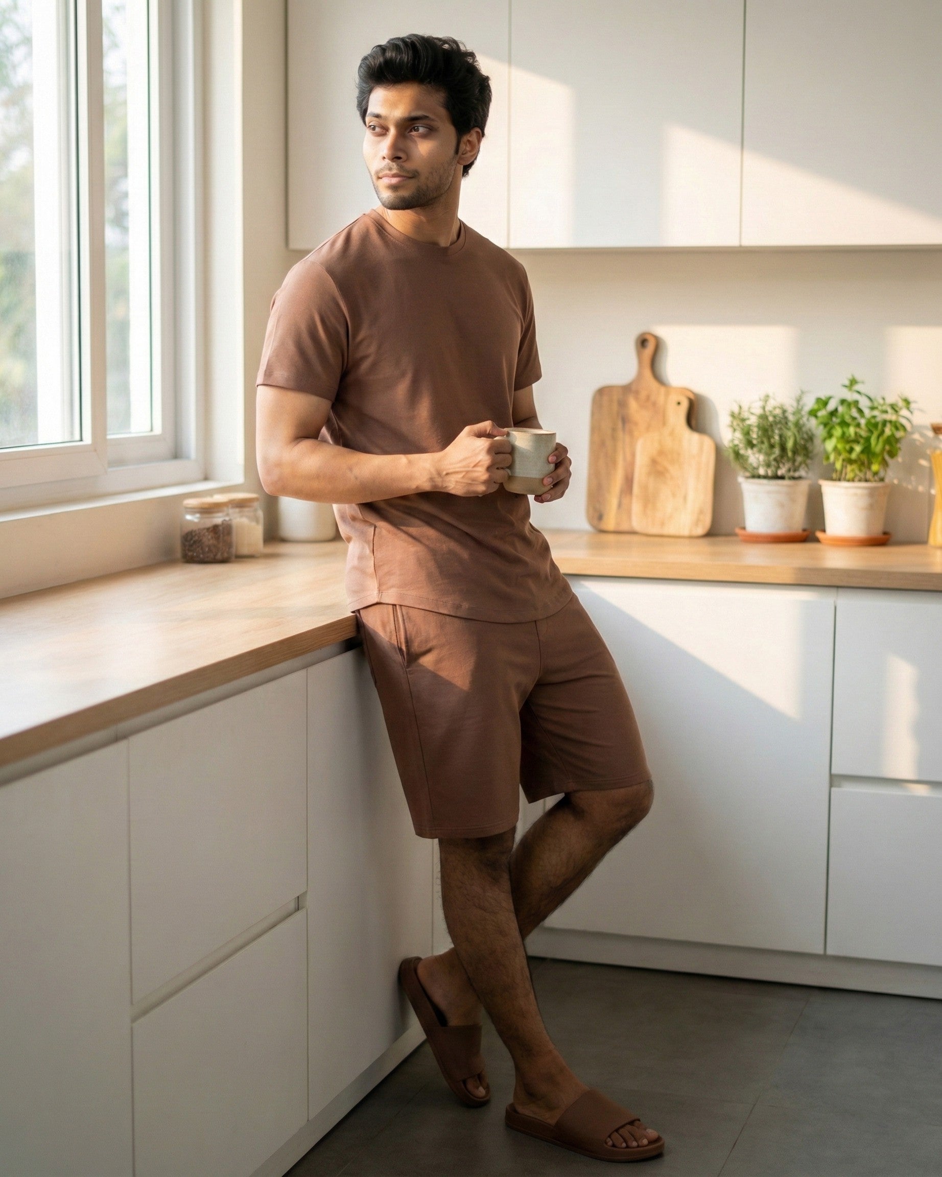 Cosmo T-Shirt + Shorts  (Mystic Brown)