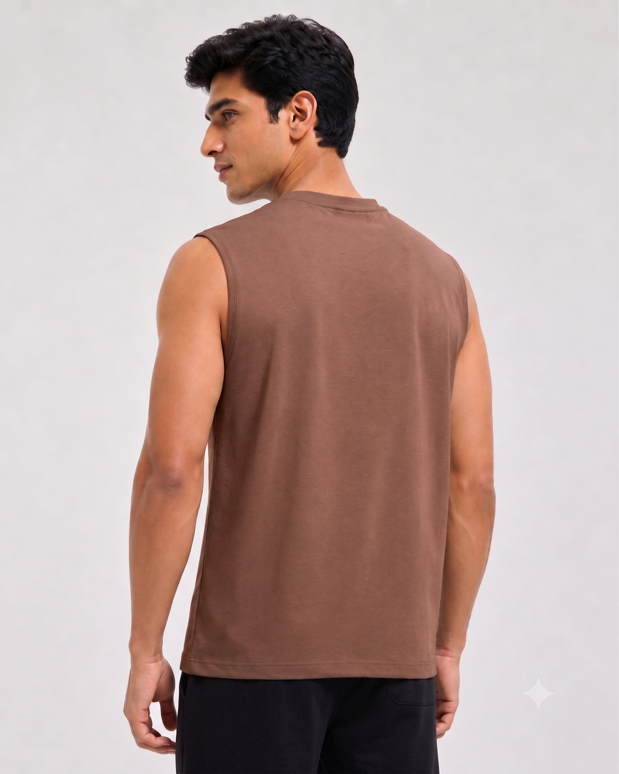 Mystic brown Airknit bamboo cotton lounge tee with soft breathable fabric and thermoregulating comfort for relaxed wear