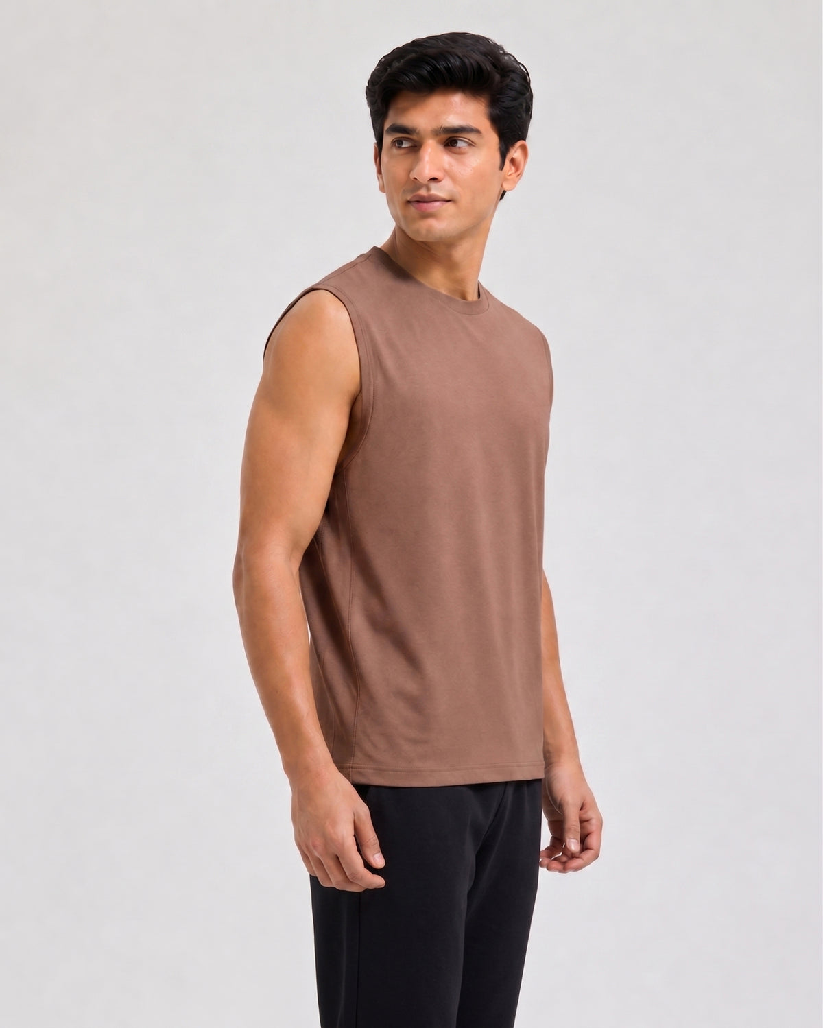 Mystic brown Airknit bamboo cotton tee with soft breathable fabric and thermoregulating comfort for effortless lounging