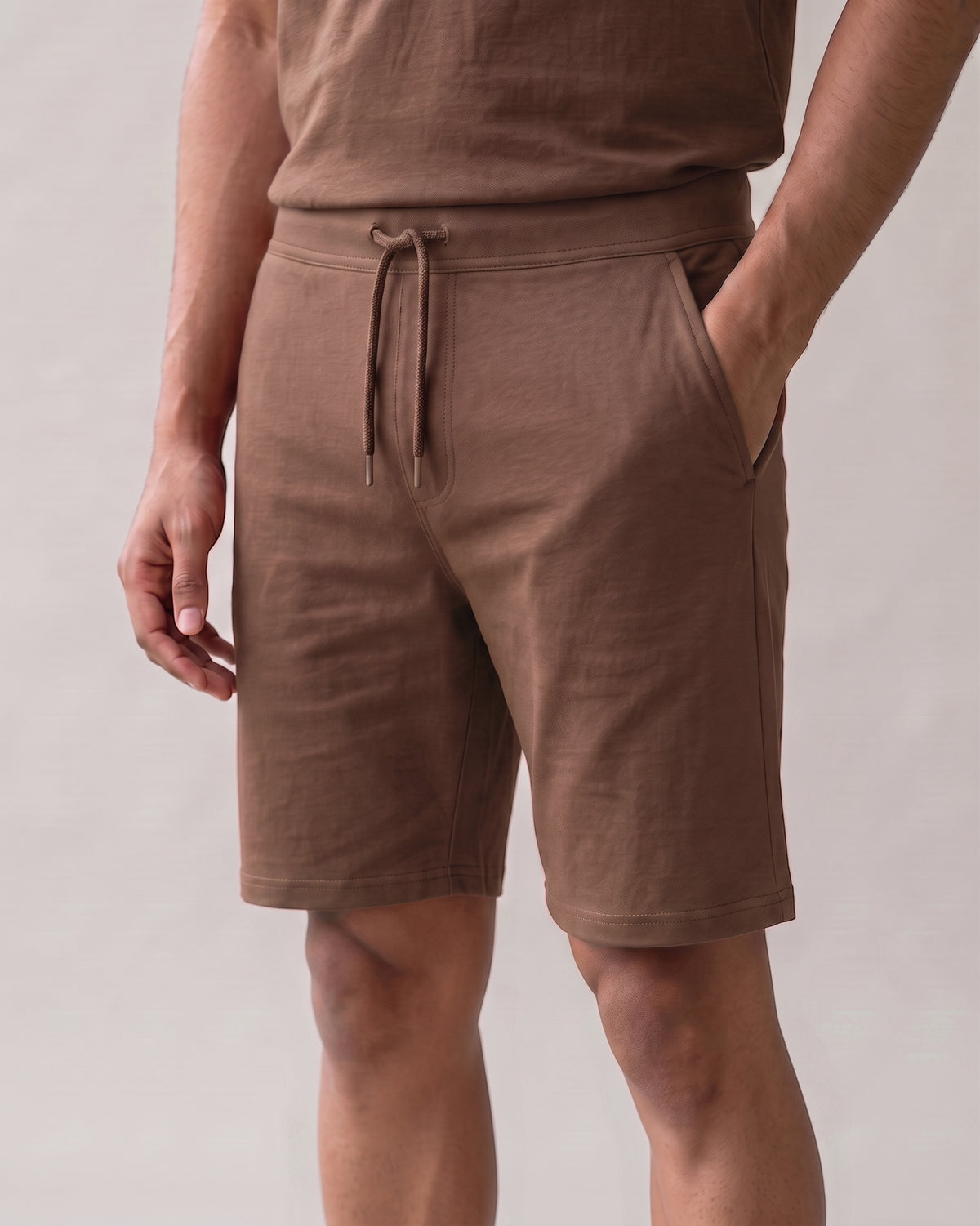 Mystic brown Hushy bamboo cotton lounge wear with ultra-soft breathable fabric and thermoregulating comfort for restful nights