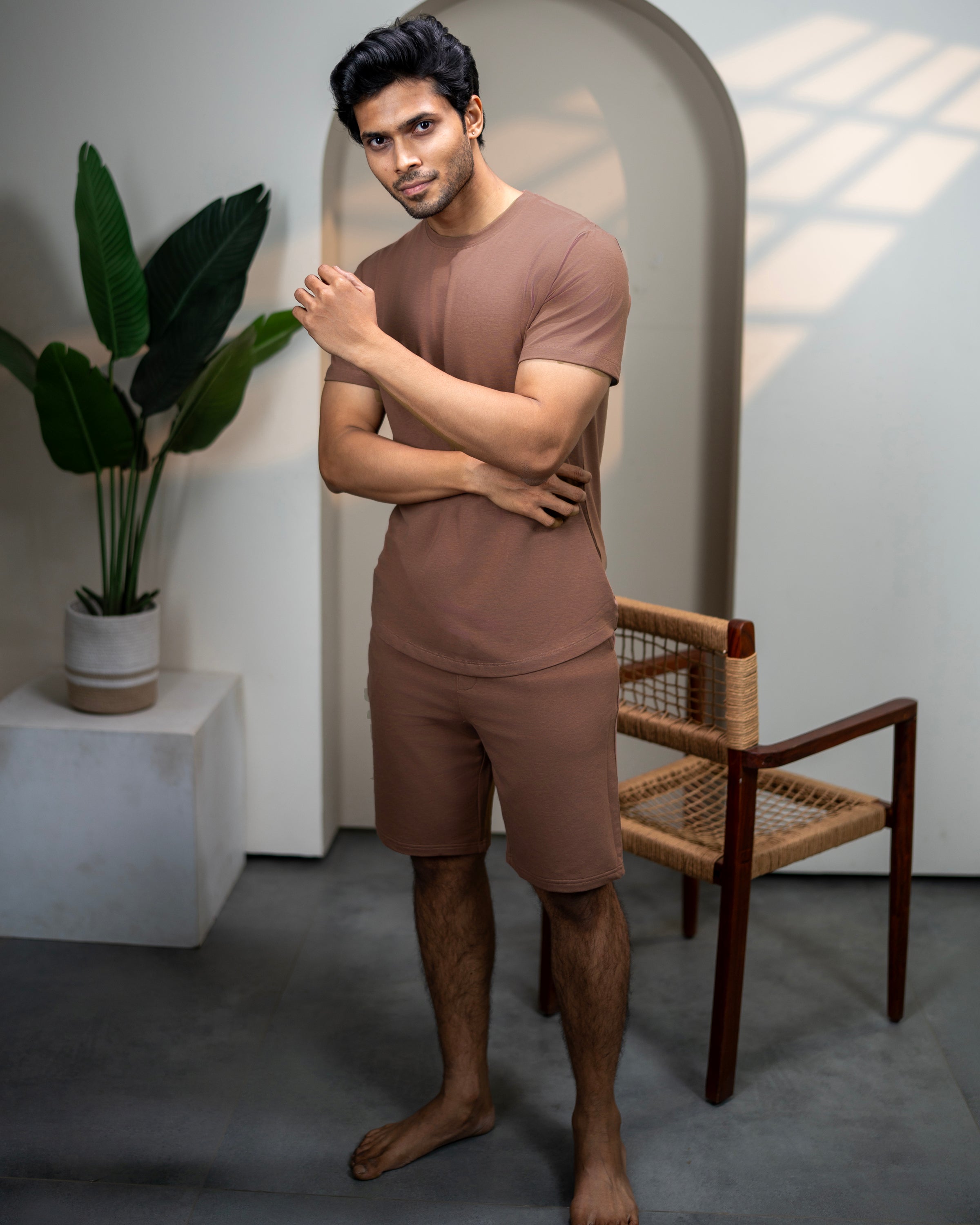 Cosmo T-Shirt + Shorts  (Mystic Brown)