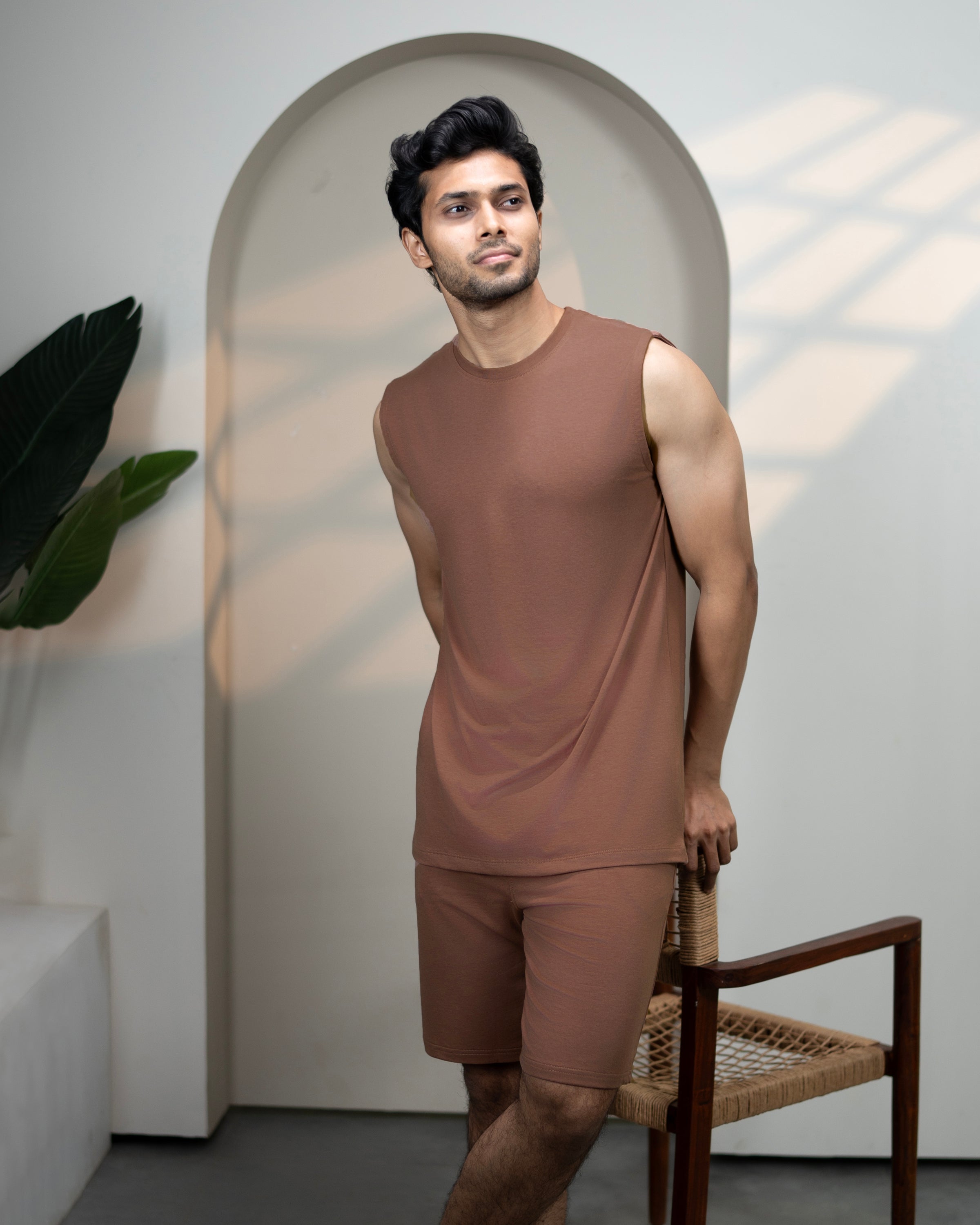 Hushy Bamboo Shorts  (Mystic Brown)