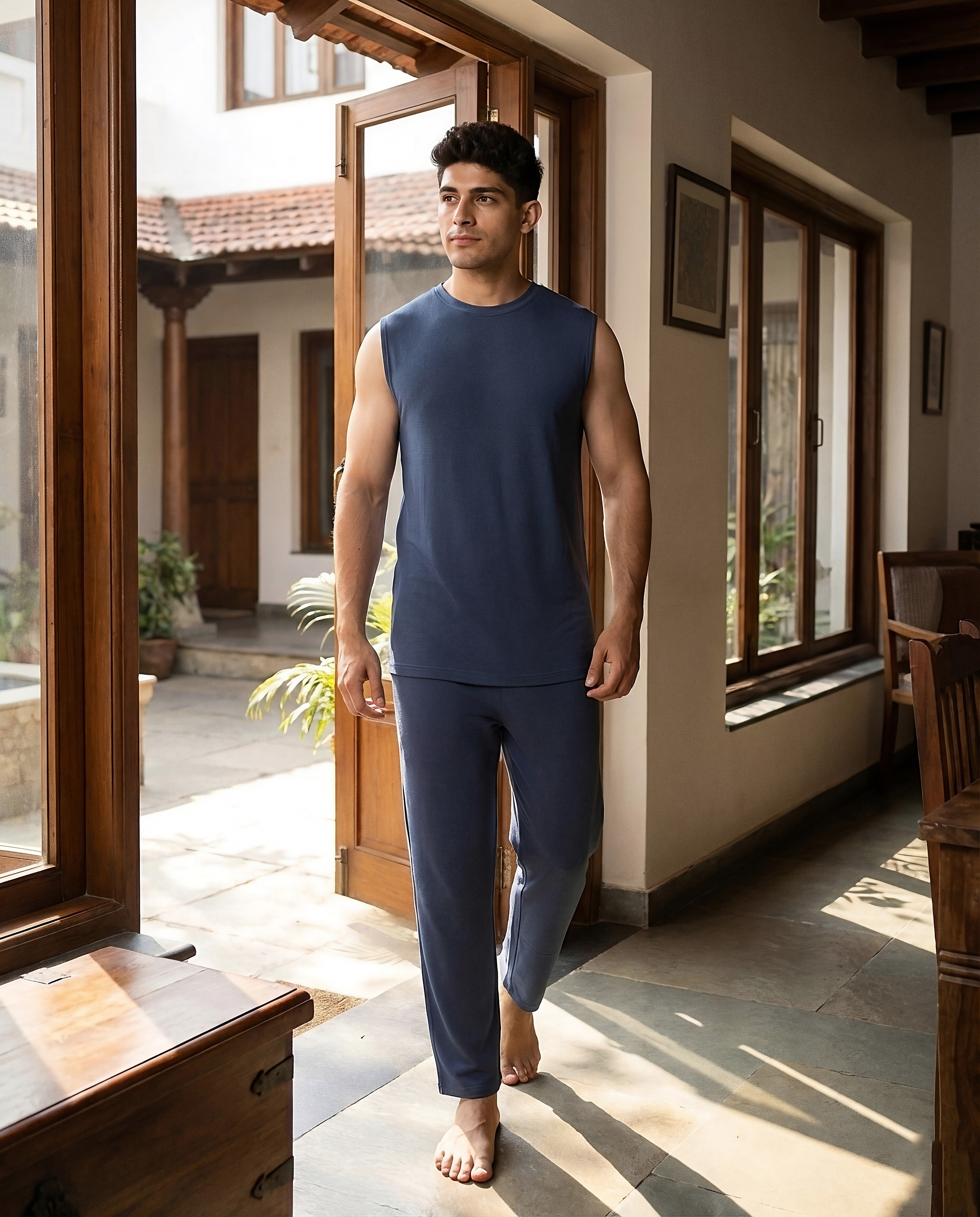 AirKnit Tee + Pant  (Navy Blue)